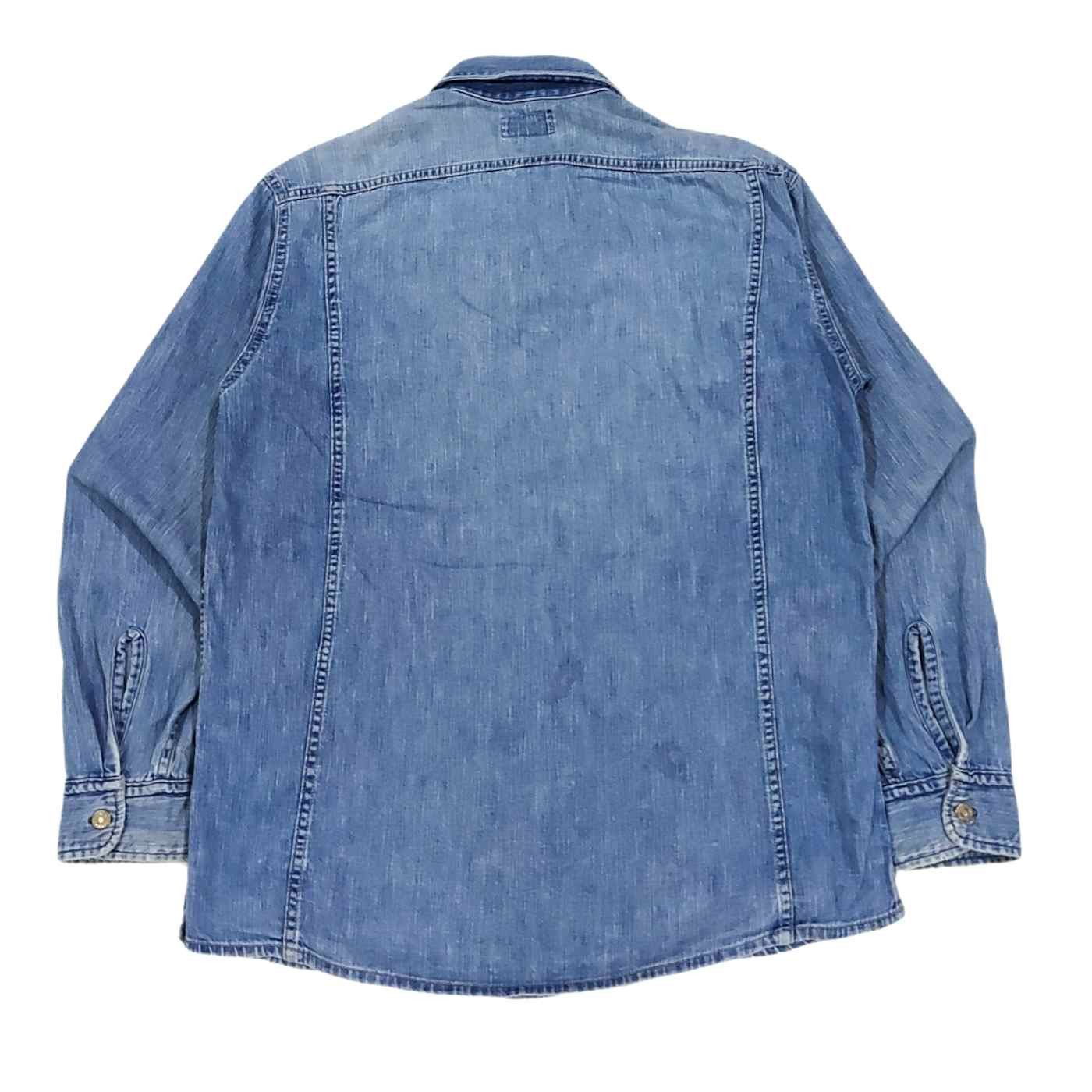 Blue Blue Japan Rare! Vintage Blue/Blue Japan Denim Button Up Shirt Size US M / EU 48-50 / 2 - 2 Thumbnail