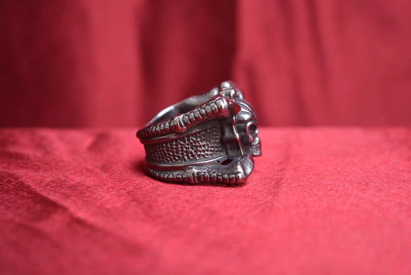 Jewelry Skull Dark Jewelry Rings Open Size Chrome Ring (Size 7-13) Size ONE SIZE - 5 Thumbnail