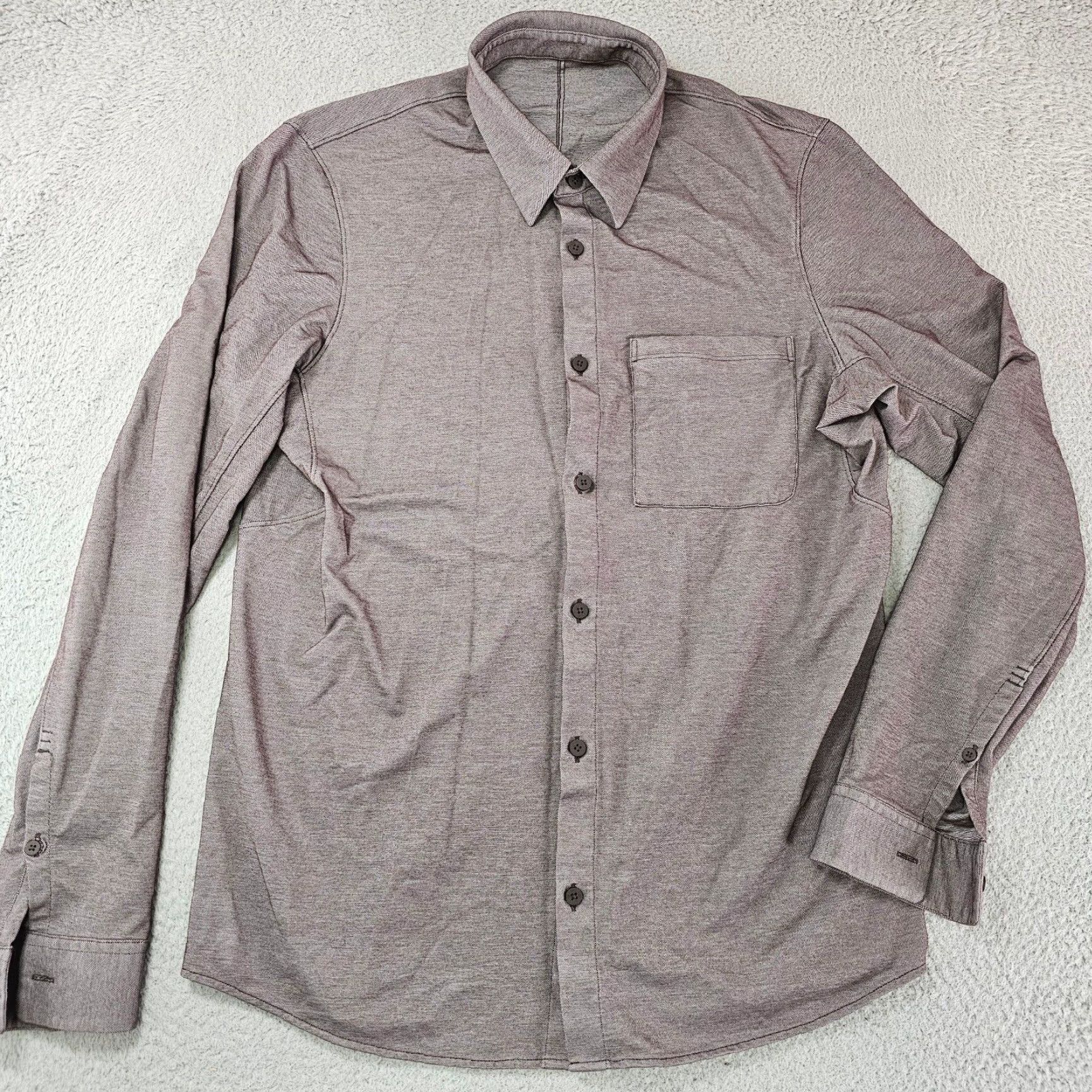 Lululemon Lululemon Button-Up Shirt Mens M Long Sleeve Collared Performance Purple Size US M / EU 48-50 / 2 - 2 Thumbnail