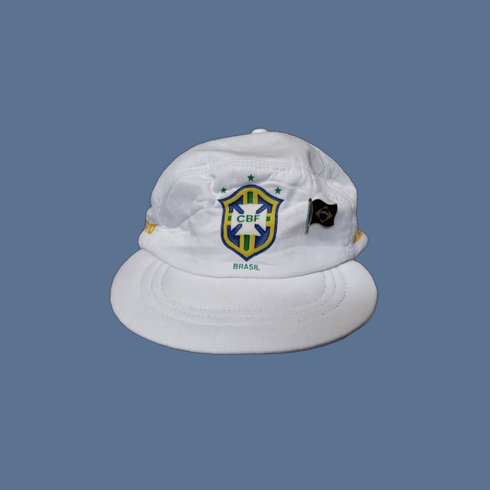 Umbro VINTAGE Umbro Hat 5 Panel Soccer Brasil CBF Pin White Adjustable Mens Cap Logo 90s Size ONE SIZE - 1 Thumbnail