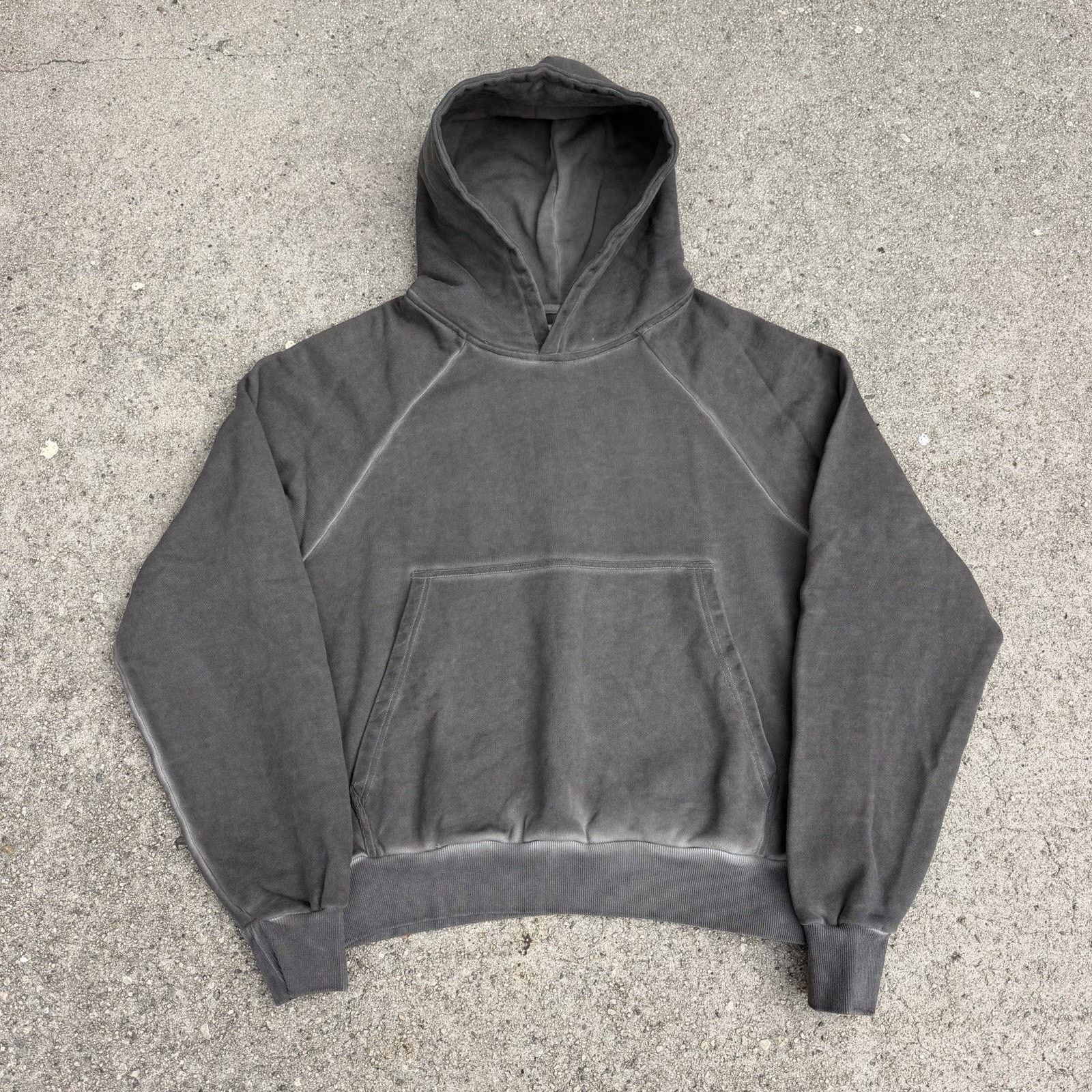 Acne Studios × K-Two Studios K-Two Studios Overdyed Charcoal Grey Raglan Hoodie Medium Size US L / EU 52-54 / 3 - 1 Thumbnail
