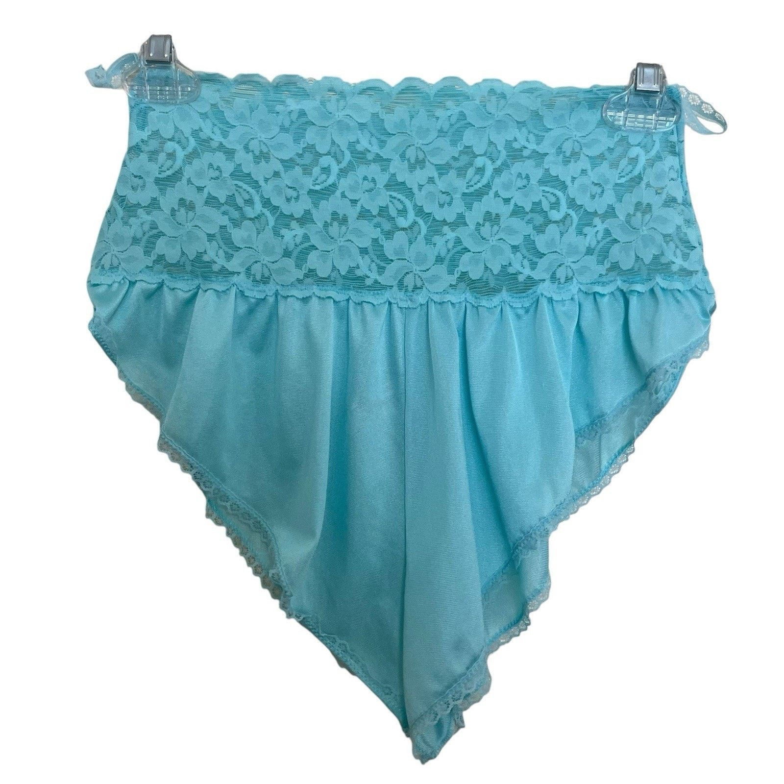 Vintage Alana Gale | Vintage Aqua Blue French Cut Panties Bralette Size ONE SIZE - 8 Thumbnail