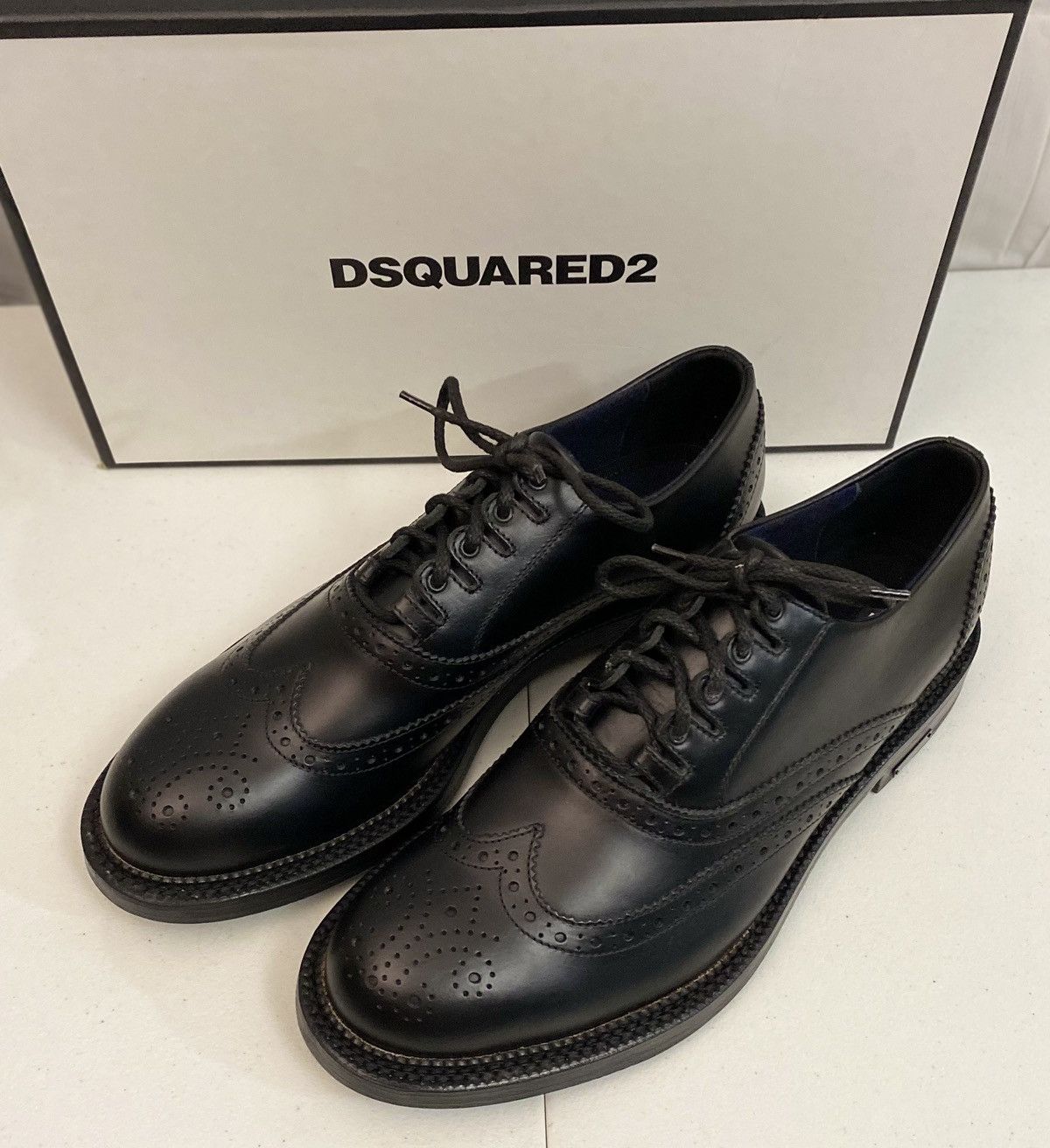 Dsquared2 Dsquared2 🇮🇹 Black Leather Wingtip Handmade Brogue 10 NEW Size US 10 / EU 43 - 15 Thumbnail