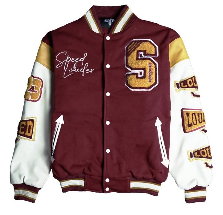 Varsity varsity jacket the red leather varsity jacket red embroidery ...