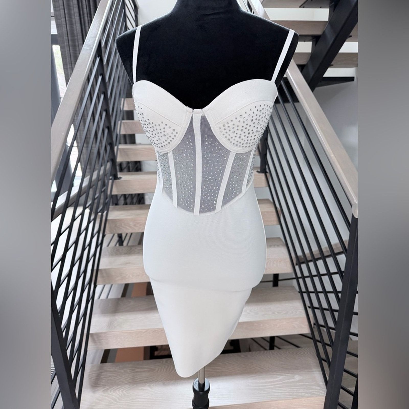 Other White Embellished Bustier Midi Party Dress size S Size S / US 4 / IT 40 - 1 Thumbnail