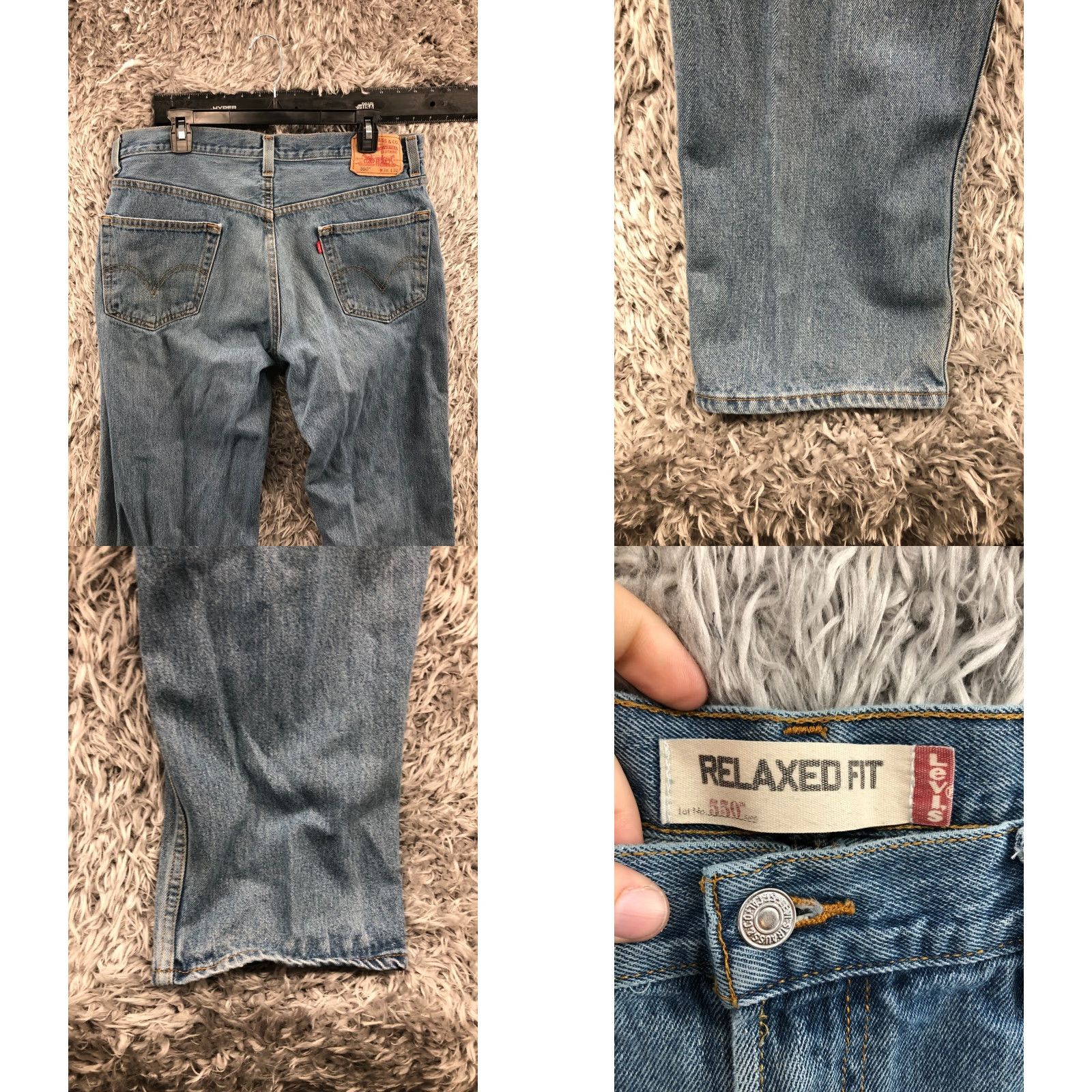 Levi's Levi's 550 Jeans Relaxed Straight Mens Size 36x32 Blue Medium Wash Distressed No Vintage No Size US 36 / EU 52 - 8 Thumbnail