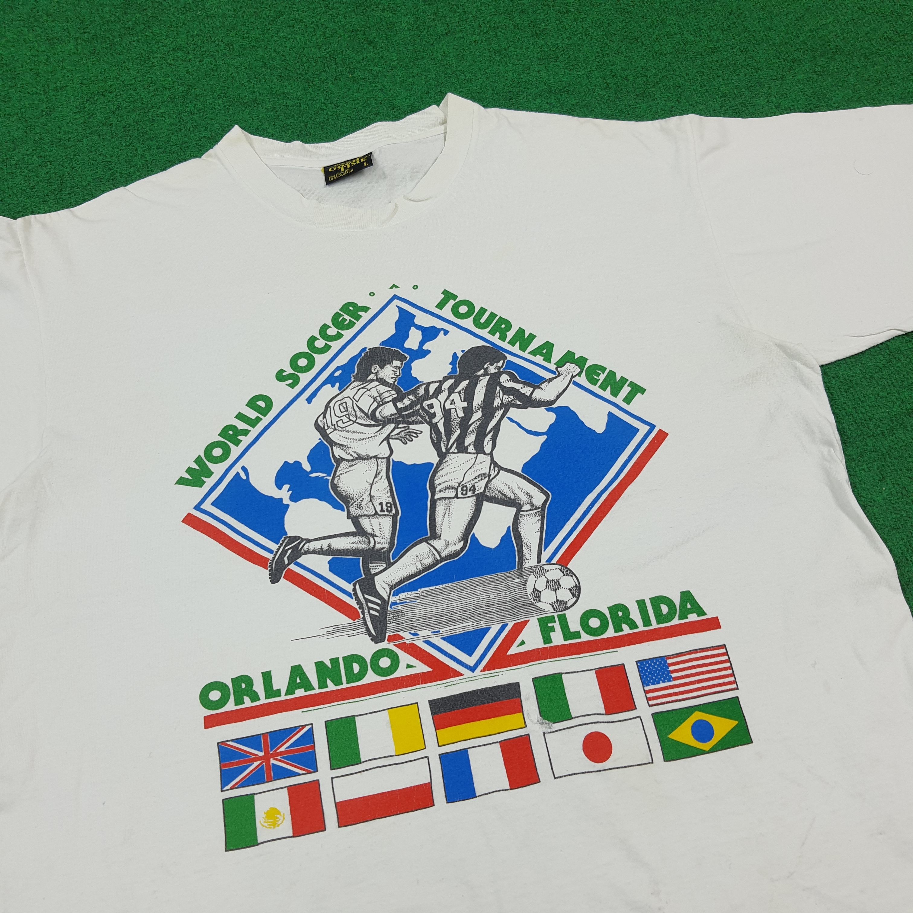 Vintage Vintage 90s World Soccer Orland Tournament Tshirt C299N43 Size US L / EU 52-54 / 3 - 2 Thumbnail
