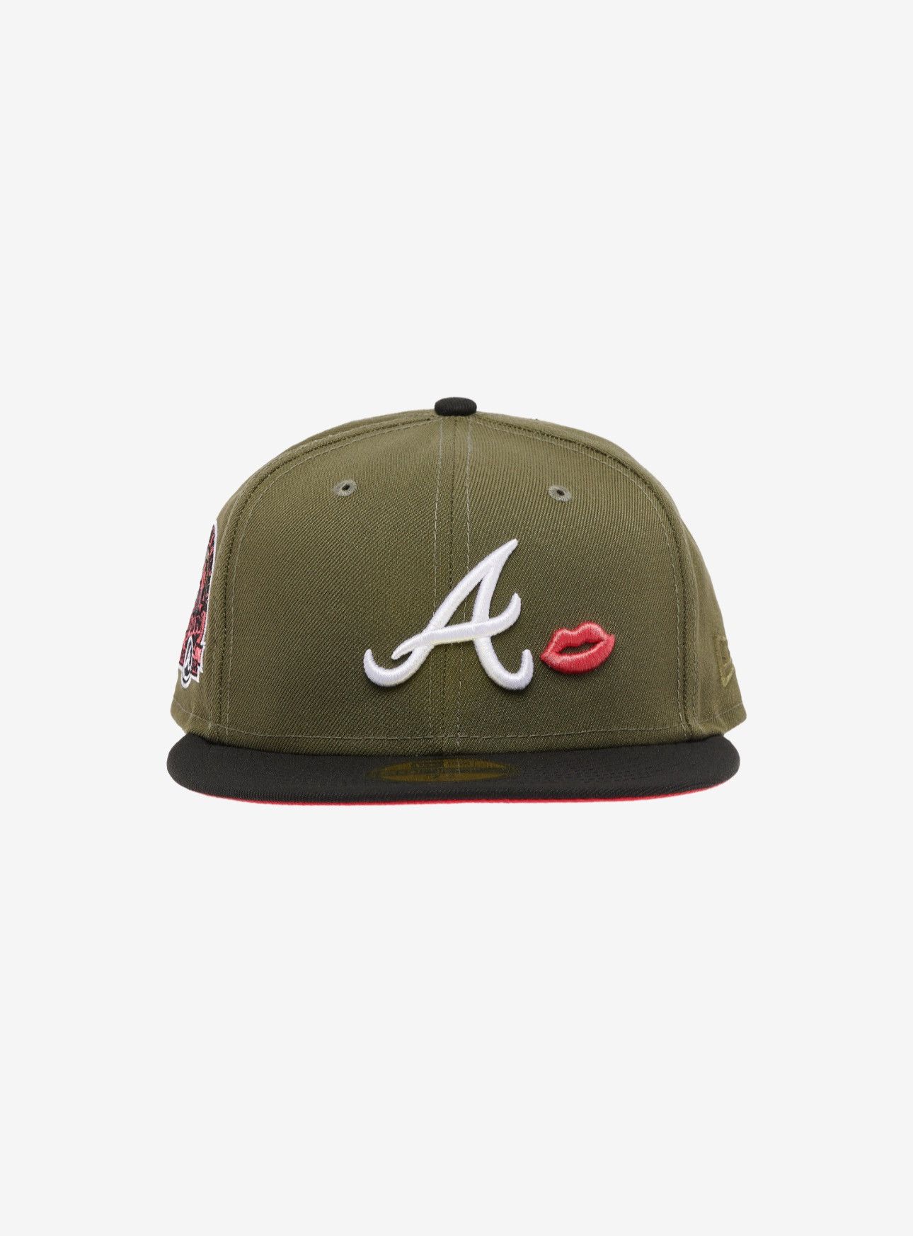 Hat Club × MLB × New Era New Era Braves Side Patch Lips Fitted Cap Size ONE SIZE - 1 Thumbnail