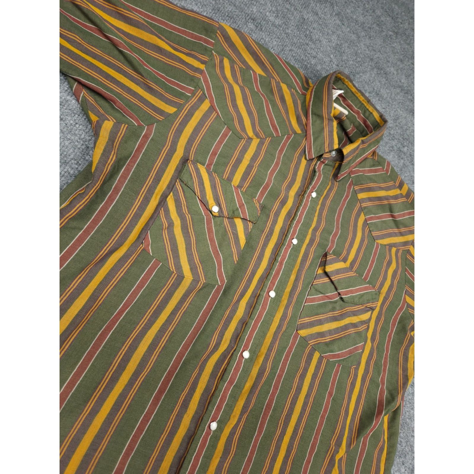 Vintage VINTAGE Western Frontier Pearl Snap Shirt Mens Large Multi Striped Made USA Southwest Shirt Size US L / EU 52-54 / 3 - 3 Thumbnail