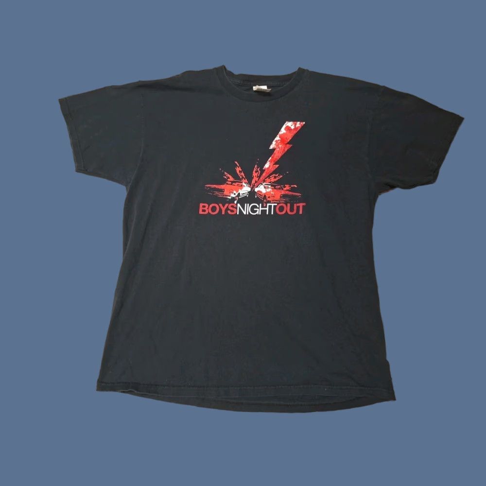 Vintage Boys Night Out Band Tour Ferret Music Gun Shirt Emo Hardcore XL Black 100% Cotton Graphic Print Short Sleeve T-Shirt Mens Concert Theme Size US XL / EU 56 / 4 - 1 Thumbnail