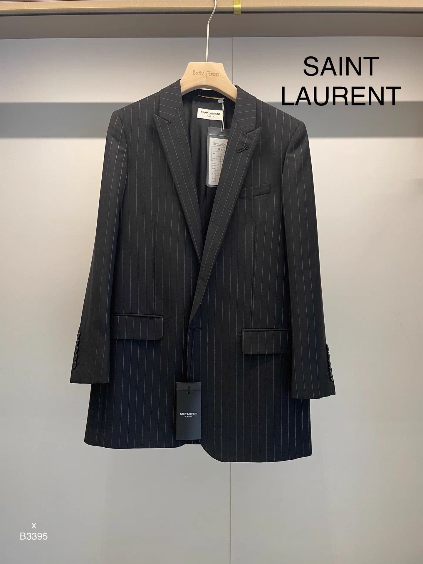Saint Laurent Paris YSL/SLP black stripe mohair wool blazer 36 Size XS / US 0-2 / IT 36-38 - 1 Thumbnail