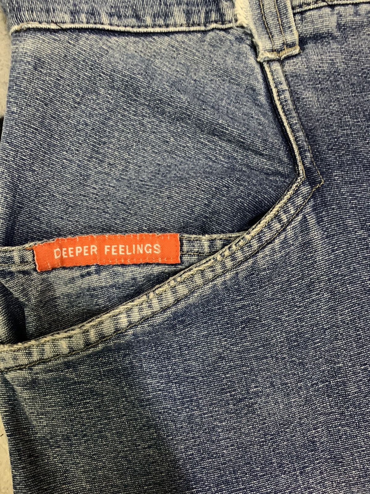 JNCO Vintage Soul USA Blue Washed Baggy Distressed Jorts Jeans Size US 31 - 6 Thumbnail