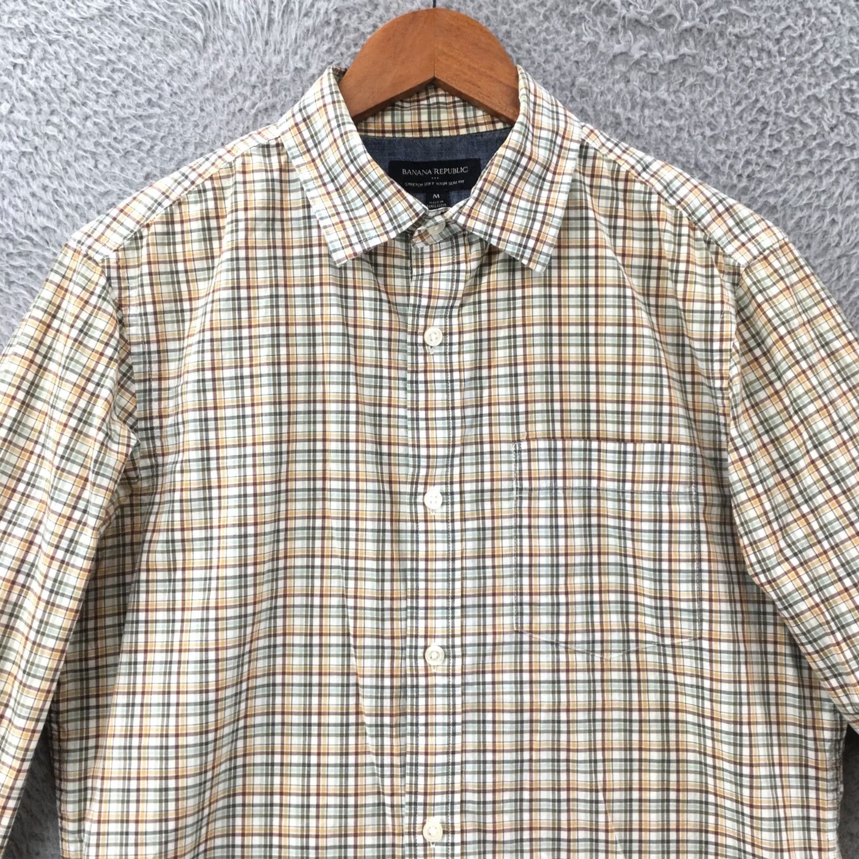 Banana Republic Banana Republic Button-Up Shirt Mens M Multi Cotton Plaid Stretch Slim Fit Size US M / EU 48-50 / 2 - 2 Thumbnail