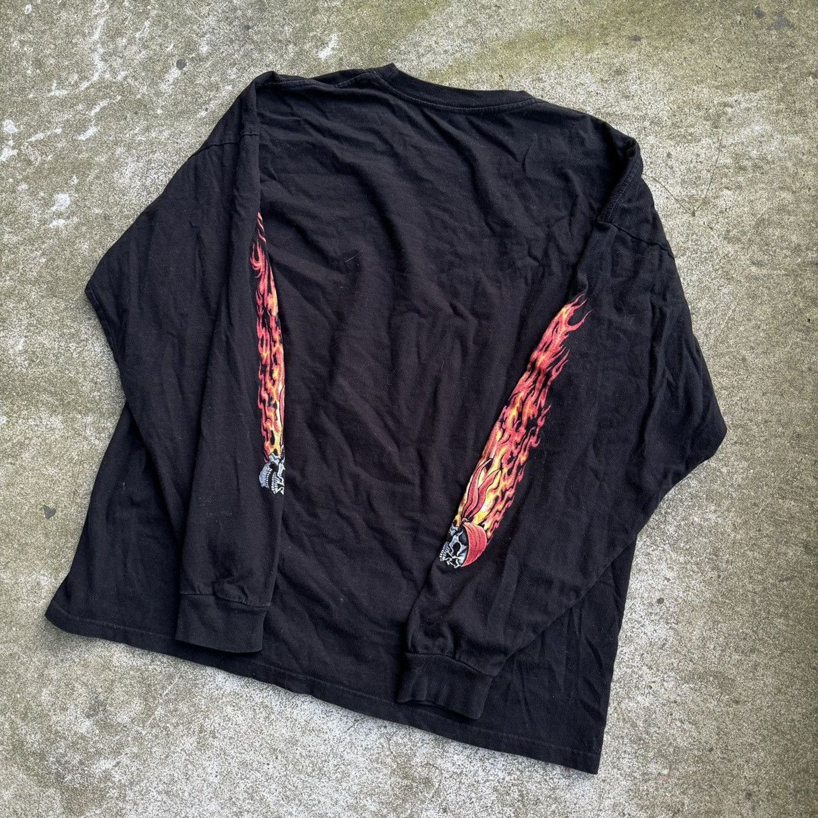 Vintage Faded Flame Longsleeve Biker Shirt ERD Grunge Chrome WCC Size US XXL / EU 58 / 5 - 8 Thumbnail
