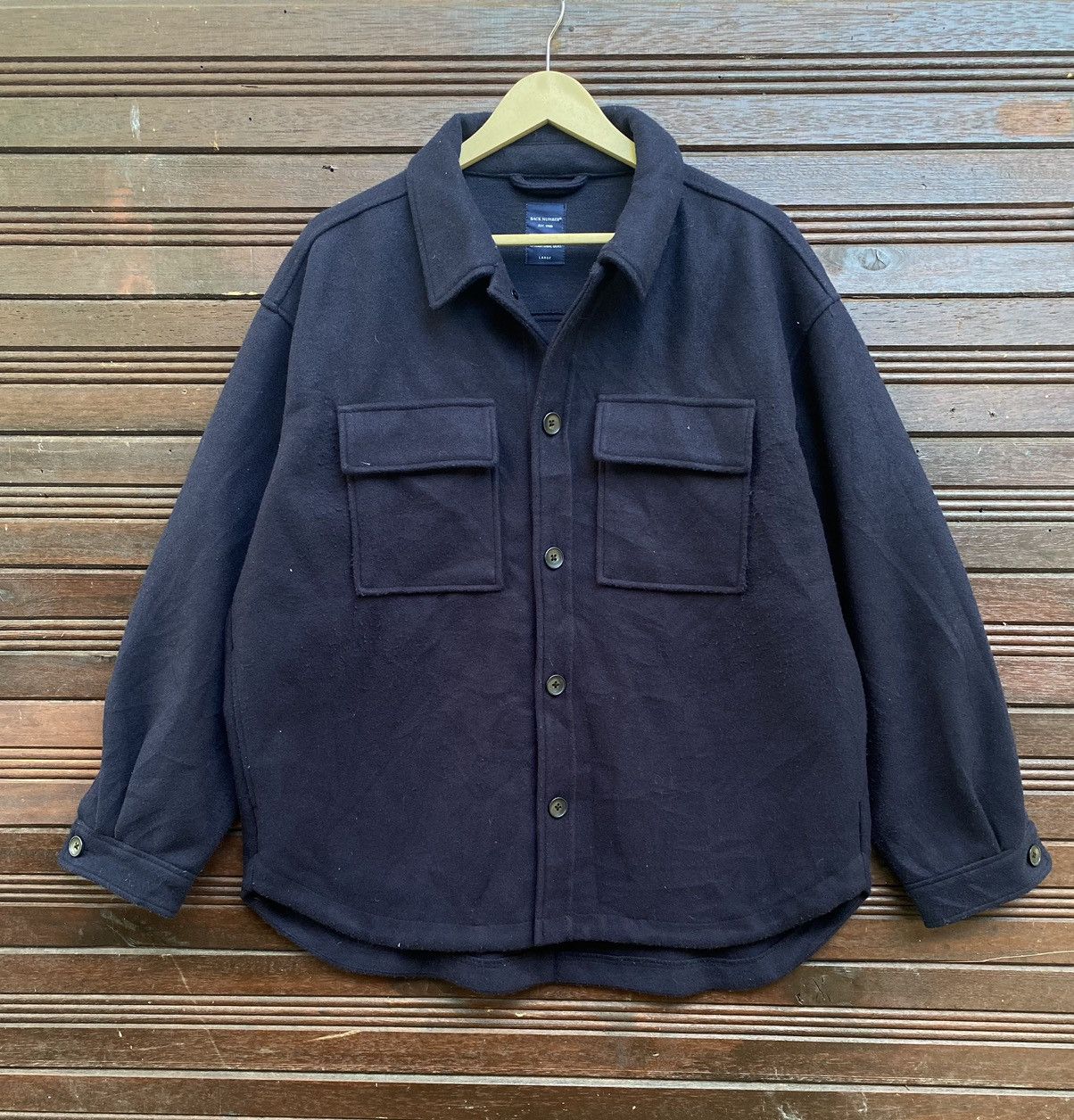 Japanese Brand Back Number Wool pocket Baggy Jackets Size US L / EU 52-54 / 3 - 1 Thumbnail
