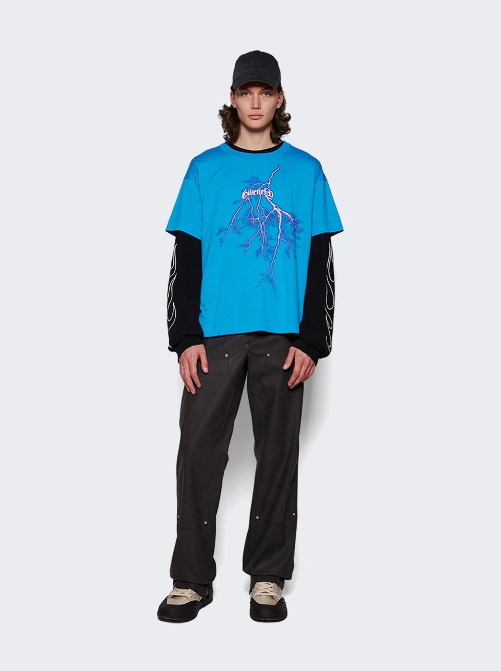 Givenchy Blue Lightning Logo T-Shirt Size US XL / EU 56 / 4 - 4 Thumbnail