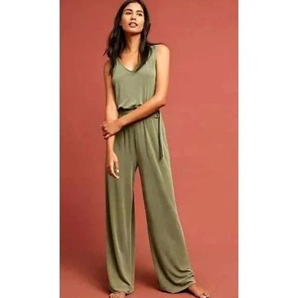 Anthropologie Saturday/Sunday Olive Green Jumpsuit Size 26" / US 2 / IT 38 - 1 Thumbnail