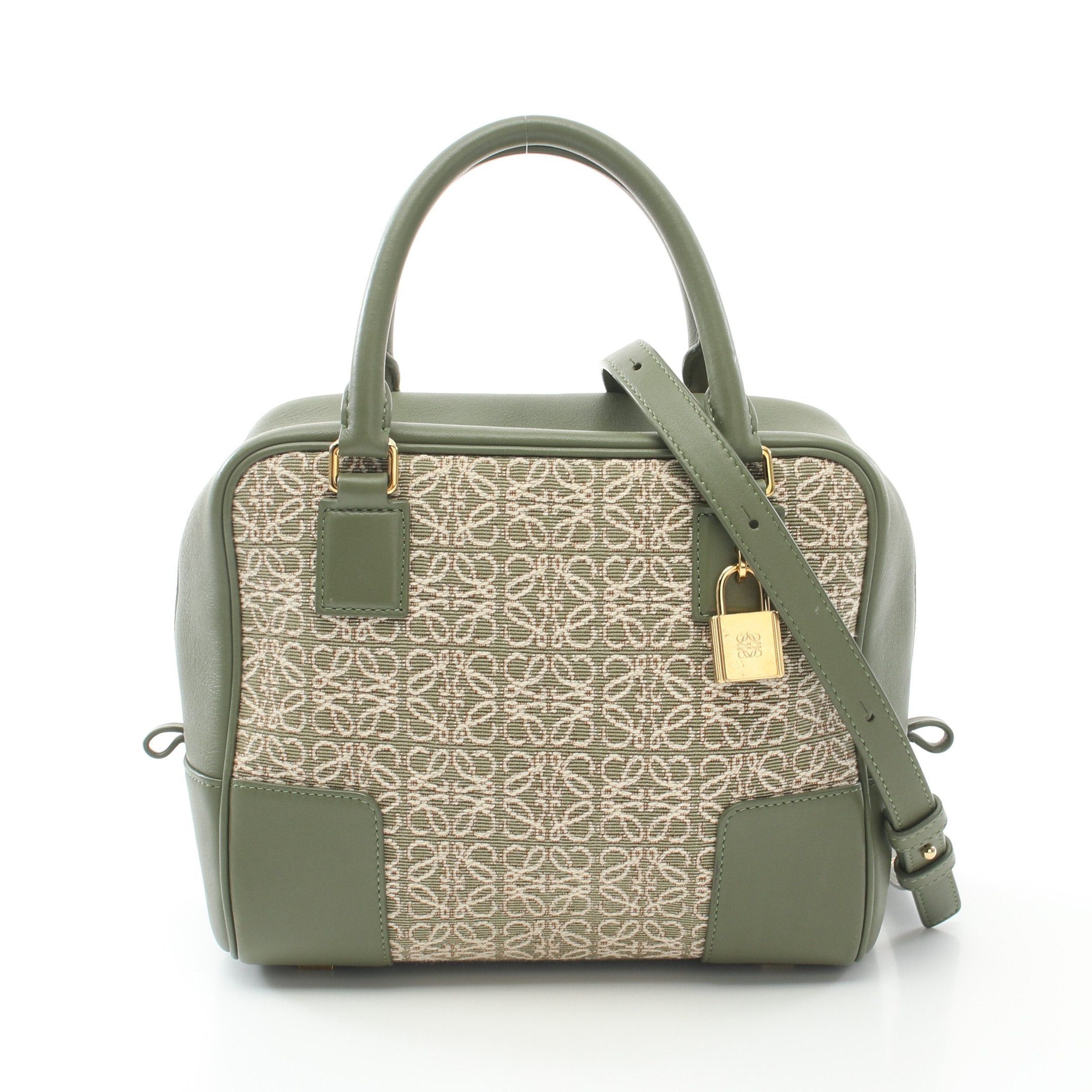 Loewe Loewe Amazona19 Handbag Canvas Leather Light Green Beige Size ONE SIZE - 1 Thumbnail