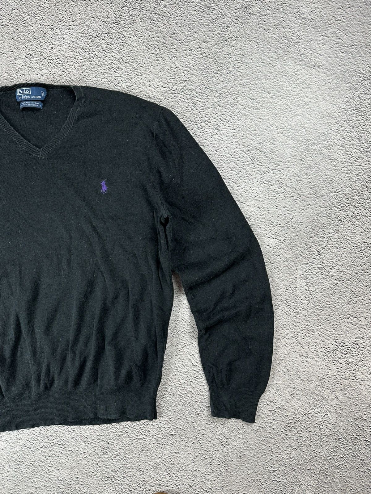 Polo Ralph Lauren Vintage Polo by Ralph Lauren Knit V-Neck Pullover Faded Y2K Size US XL / EU 56 / 4 - 4 Thumbnail