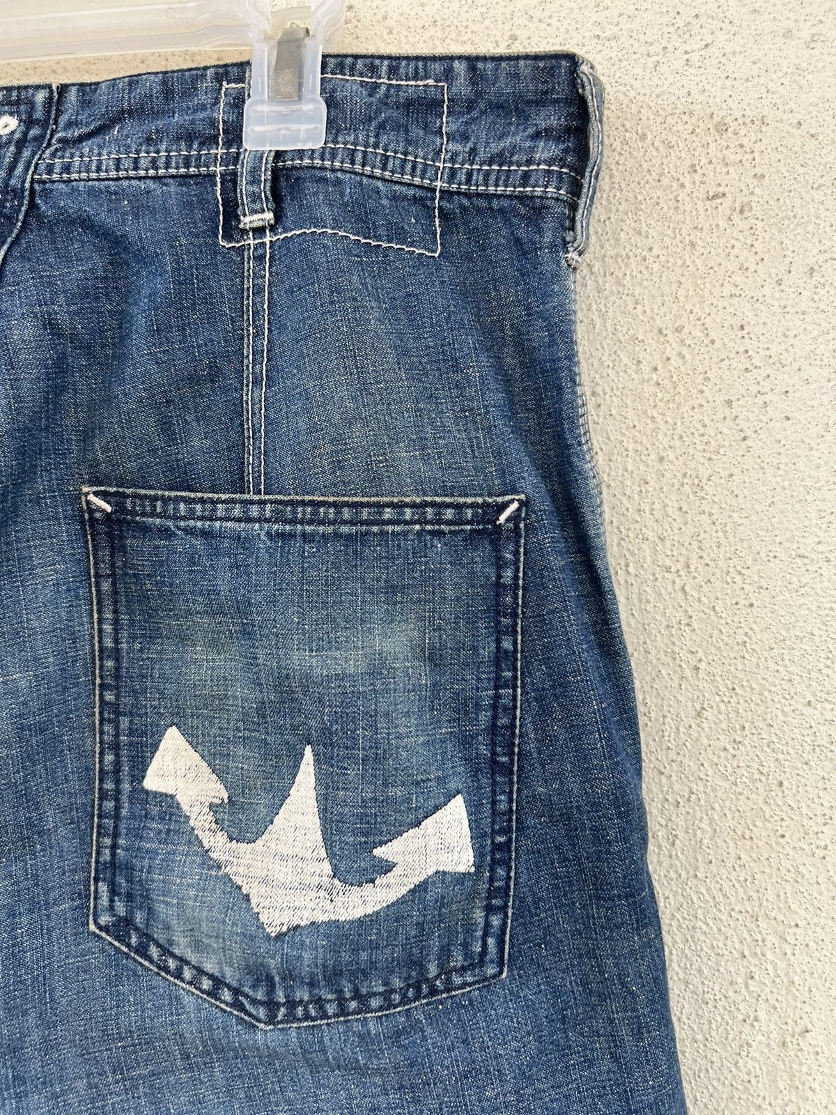 Vintage SACRIFICE Japan Union Made Dirty Muddy Denim Sailor Jeans Size US 34 / EU 50 - 20 Thumbnail