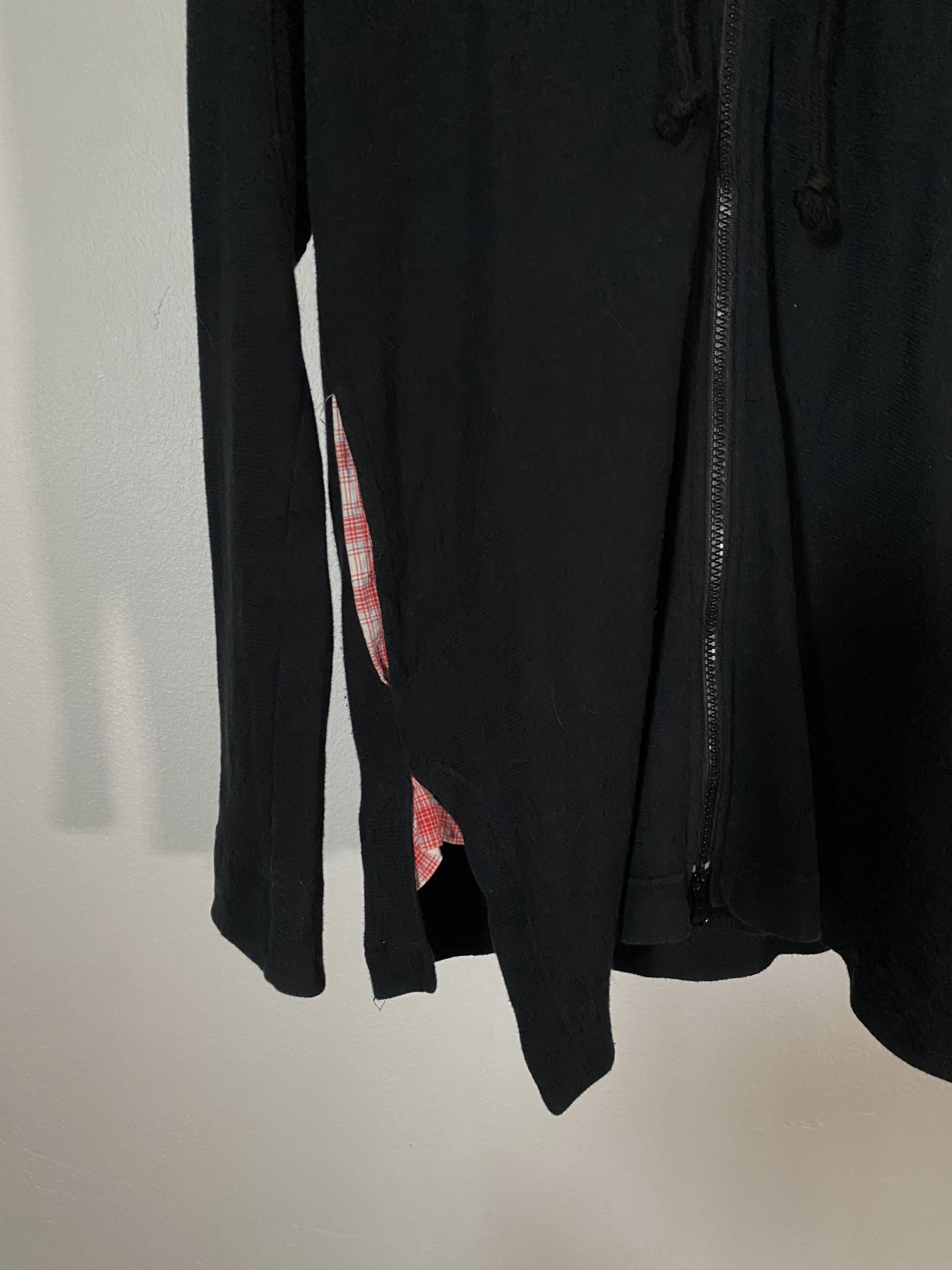 Backward Zipper Logo Stitches Hoodie, view 3