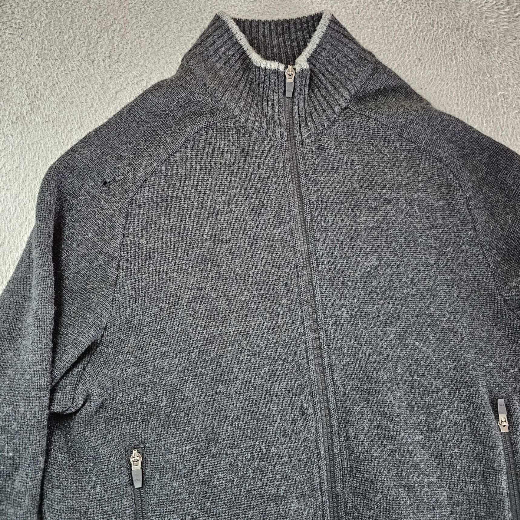Vintage Ibex Mens Sweater Full Zip Knit Wool Gray L Size US L / EU 52-54 / 3 - 2 Thumbnail