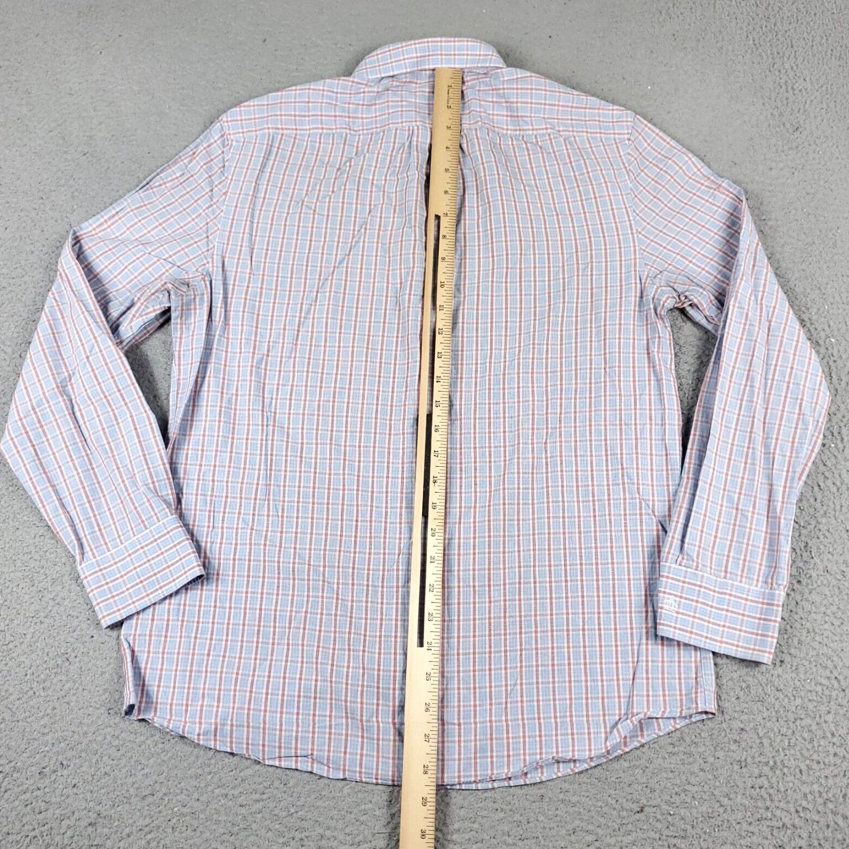 Original Penguin Original Penguin Shirt Adult 15.5 Blue Plaid Dress Shirt Long Sleeve Button Up Cotton Mens Size 40R - 5 Thumbnail