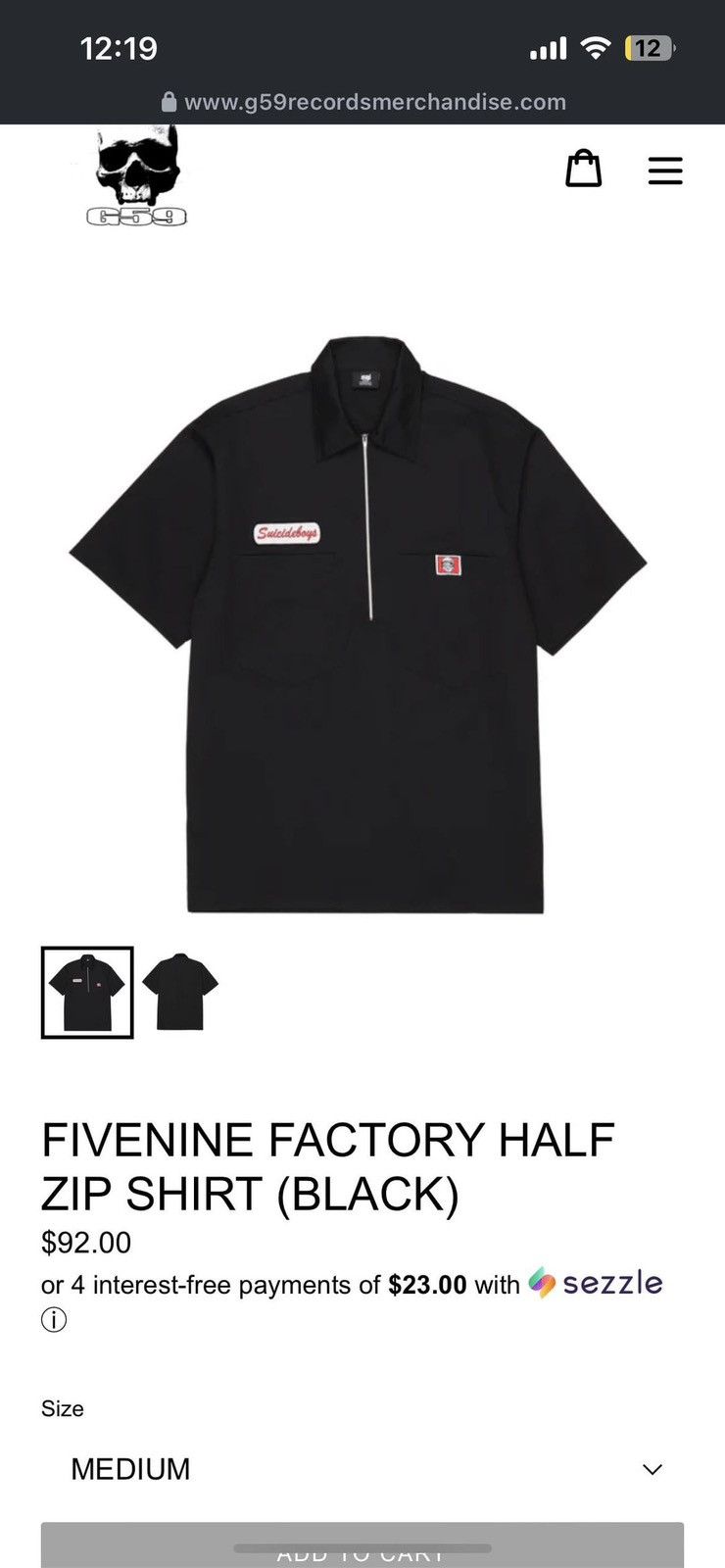 G59 Records G59 black work shirt - New, havent worn isnt my style Size US M / EU 48-50 / 2 - 1 Preview