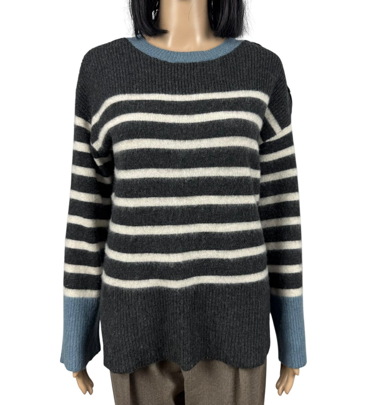 Designer Thought Wool-Nylon Striped Jumper Sweater size 10 38 Size XS / US 0-2 / IT 36-38 - 2 Thumbnail