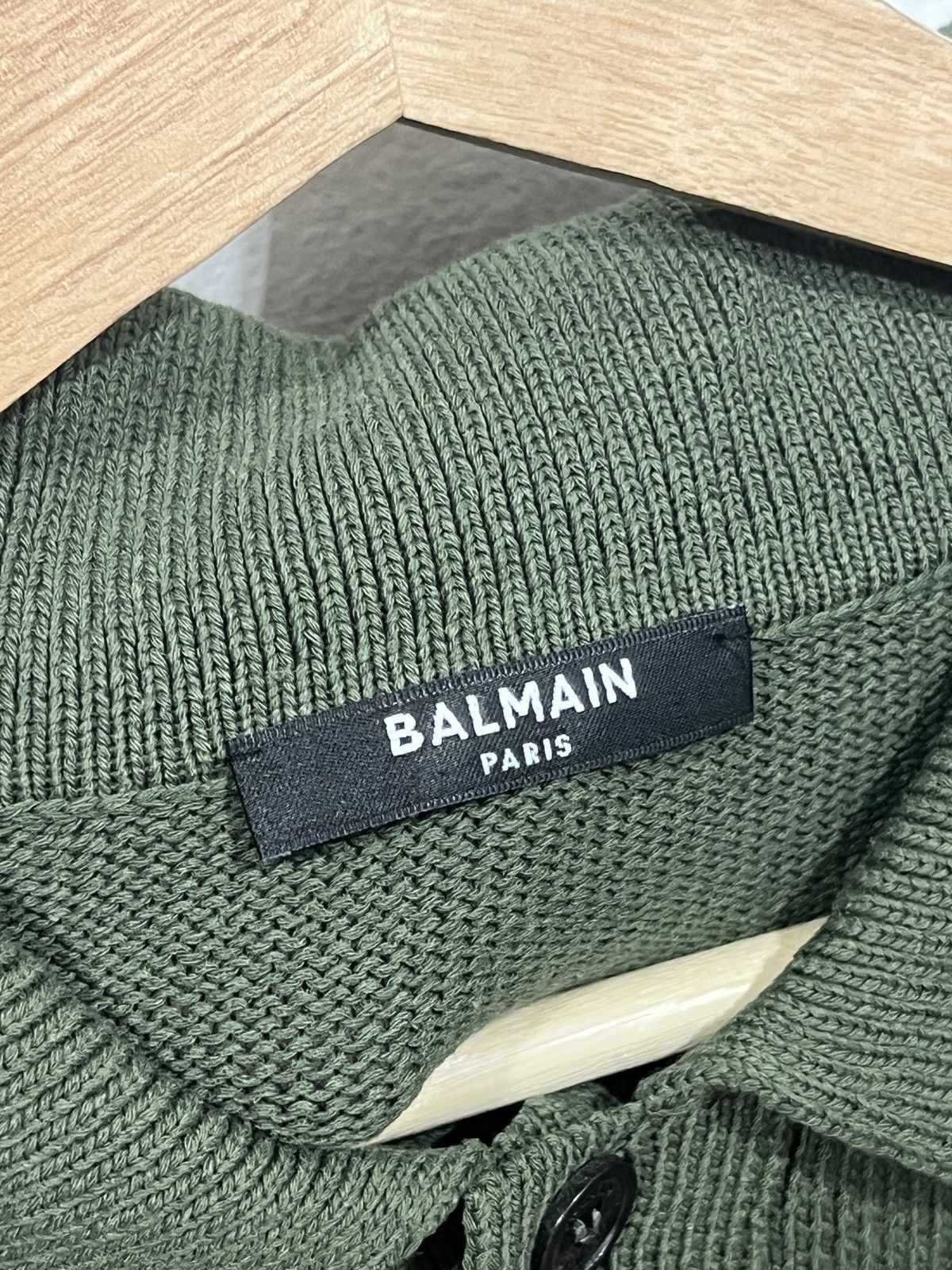Balmain Balmain Signature Knitted Polo Top Size US L / EU 52-54 / 3 - 2 Thumbnail