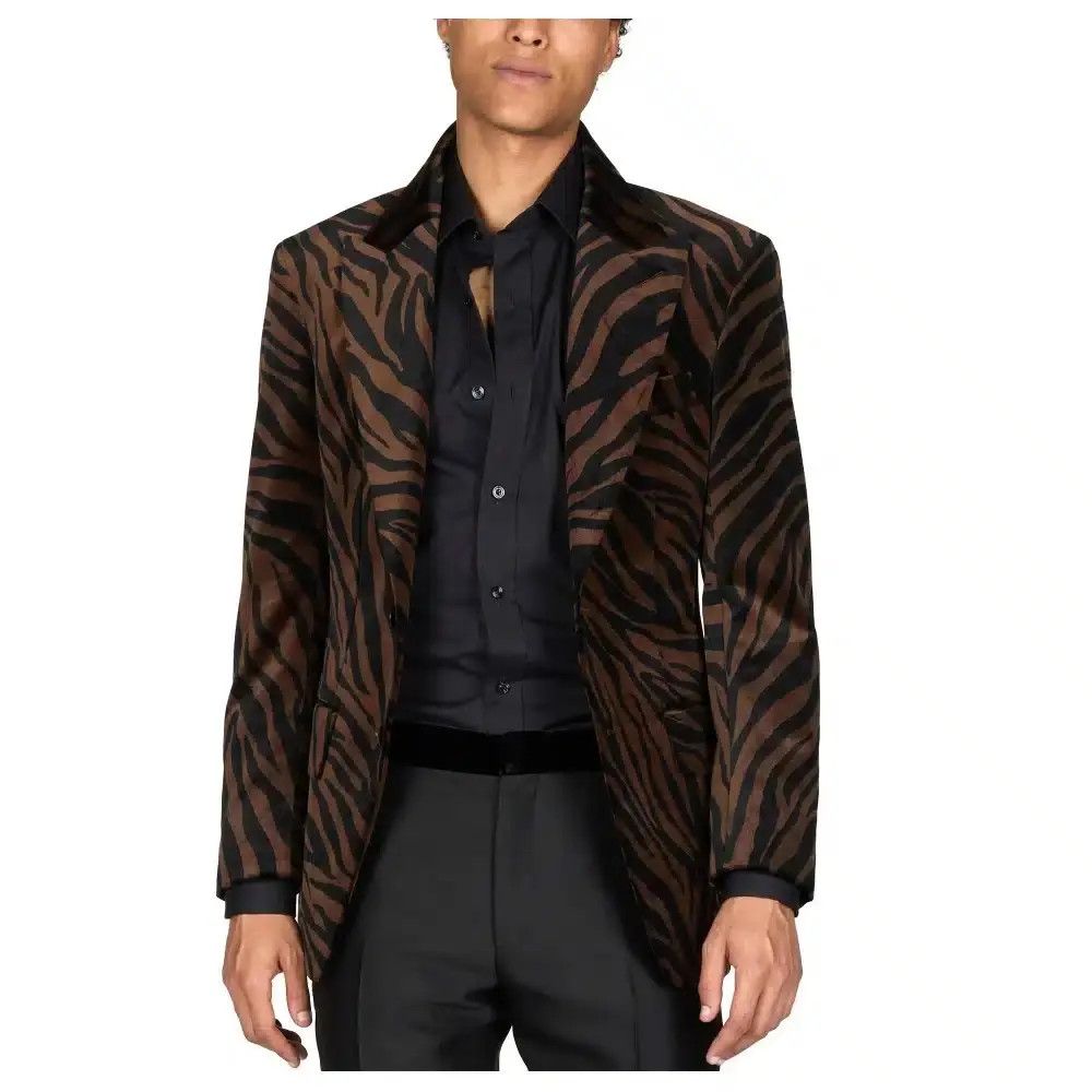 Tom Ford o1loc1c1025 JLYP01 Velvet Zebra O’connor Jacket in Brown Size US M / EU 48-50 / 2 - 2 Thumbnail
