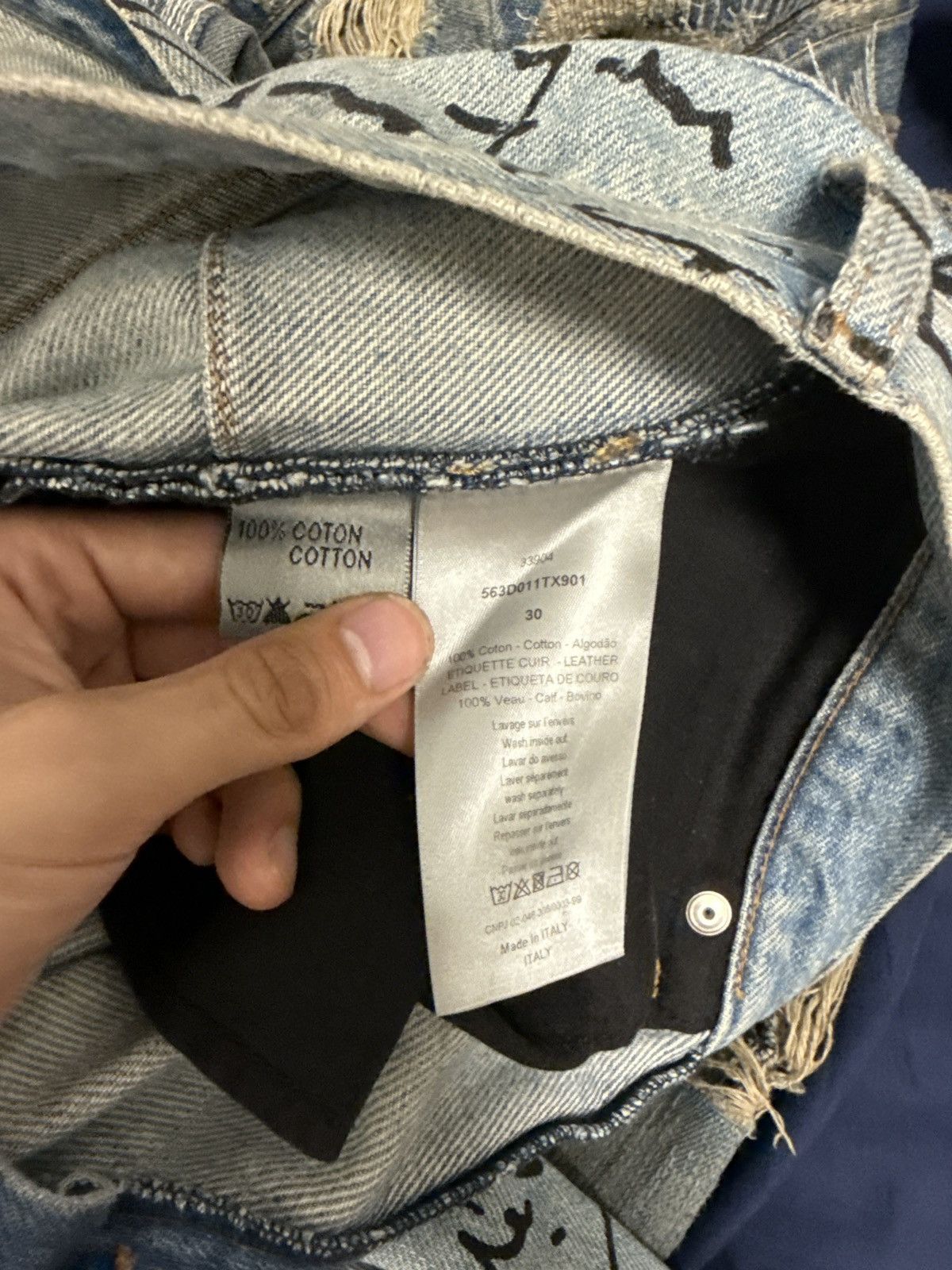 Dior × Kris Van Assche Dior SS15 Script and Scribble Denims Size US 31 - 13 Thumbnail