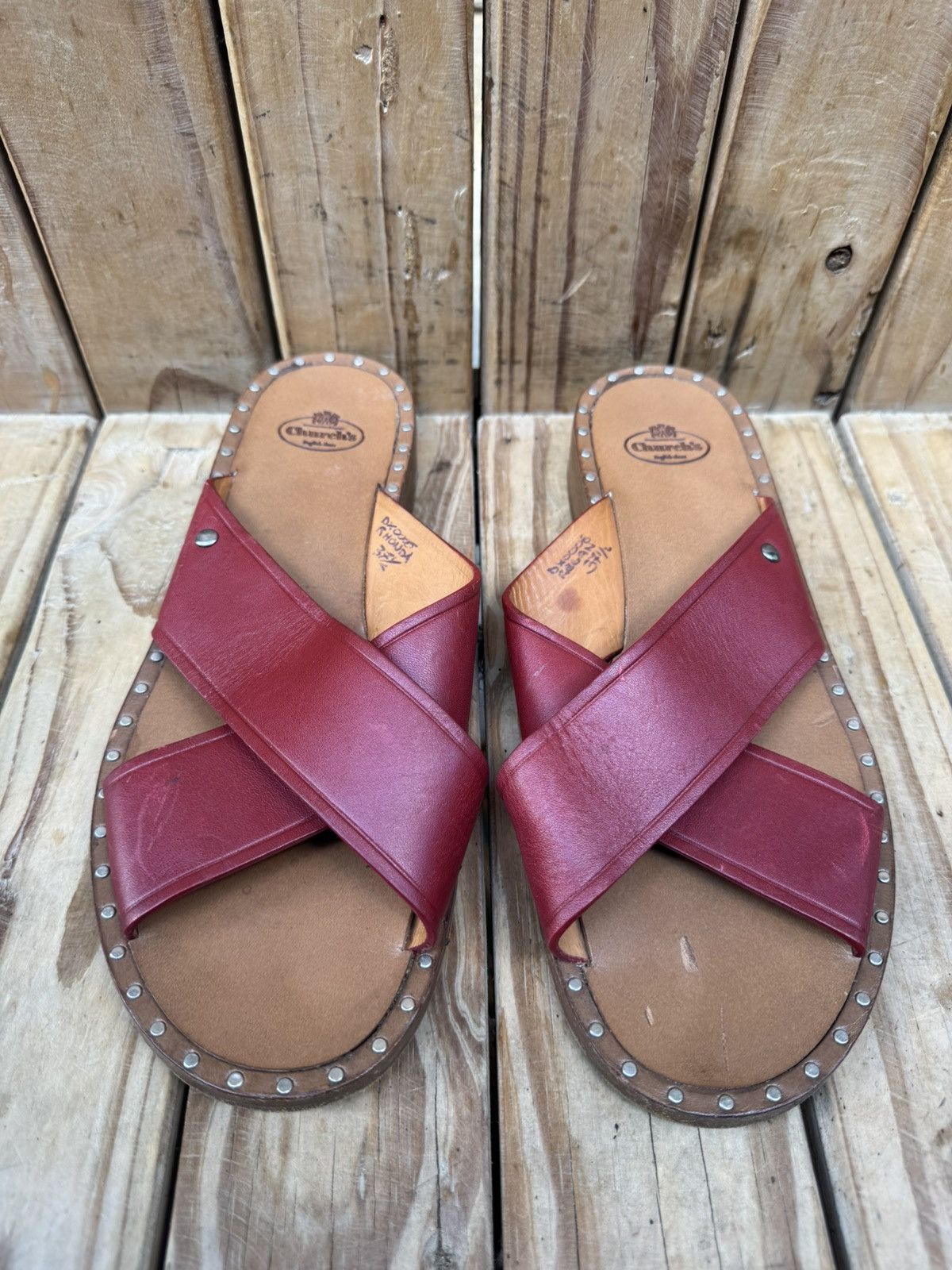 Church's Church’s women’s red strappy slip on sandals EUR 37.5 UK 5.5 Size US 7.5 / IT 37.5 - 5 Thumbnail
