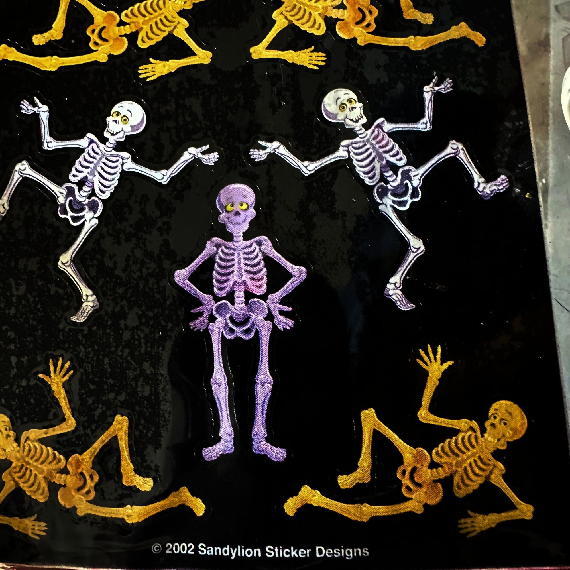 Vintage Vintage Sandylion Skeleton Stickers Halloween New Sealed Rar Size ONE SIZE - 4 Thumbnail