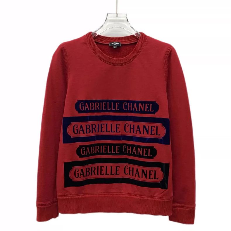 Chanel Chanel Red Graphic Cotton Long Sleeve Sweatshirt- DMC Size US XXS / EU 40 - 1 Thumbnail