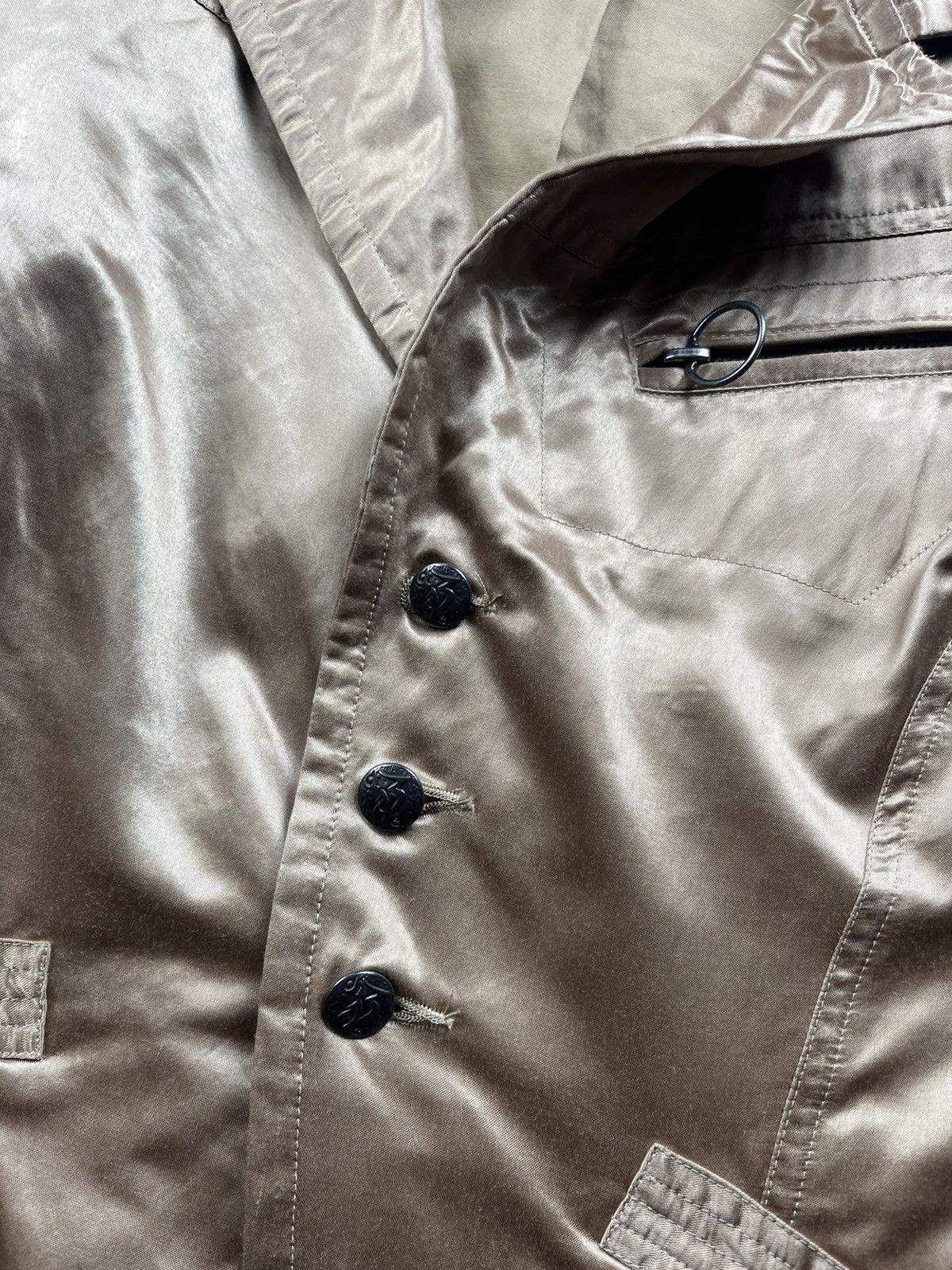 Diesel × Vintage Diesel Embroidered Satin Blazer Jacket “PAIR” Gold Size L / US 10 / IT 46 - 10 Thumbnail