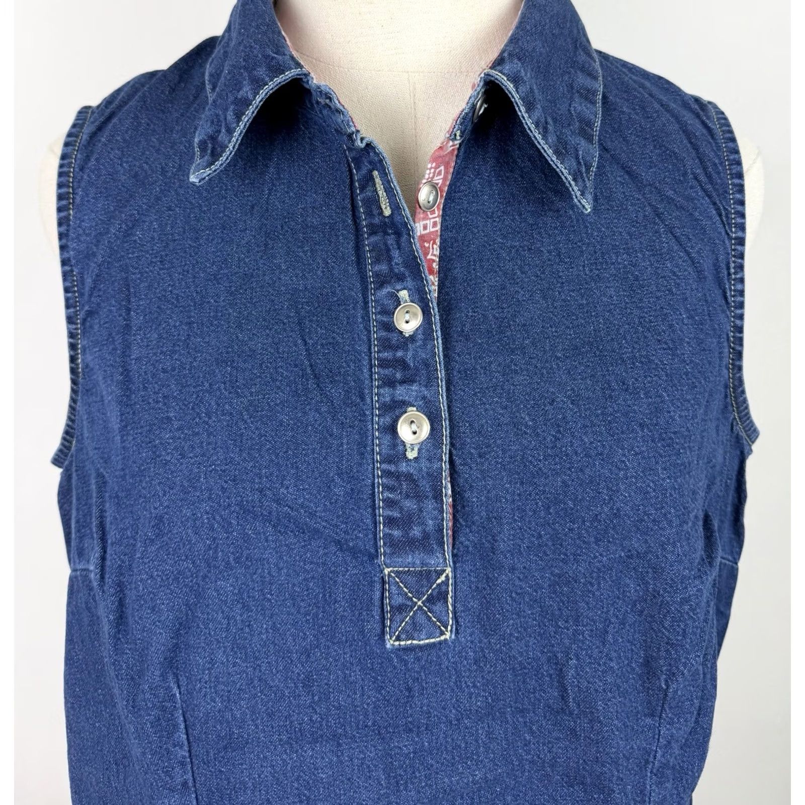 Vintage VINTAGE J.G. Hook Denim Dress Womens 12 / Large Blue Denim Western Cowgirl Shirt Dress Knee Length 100% Cotton Casual Dress Womens Size XL / US 12-14 / IT 48-50 - 2 Thumbnail