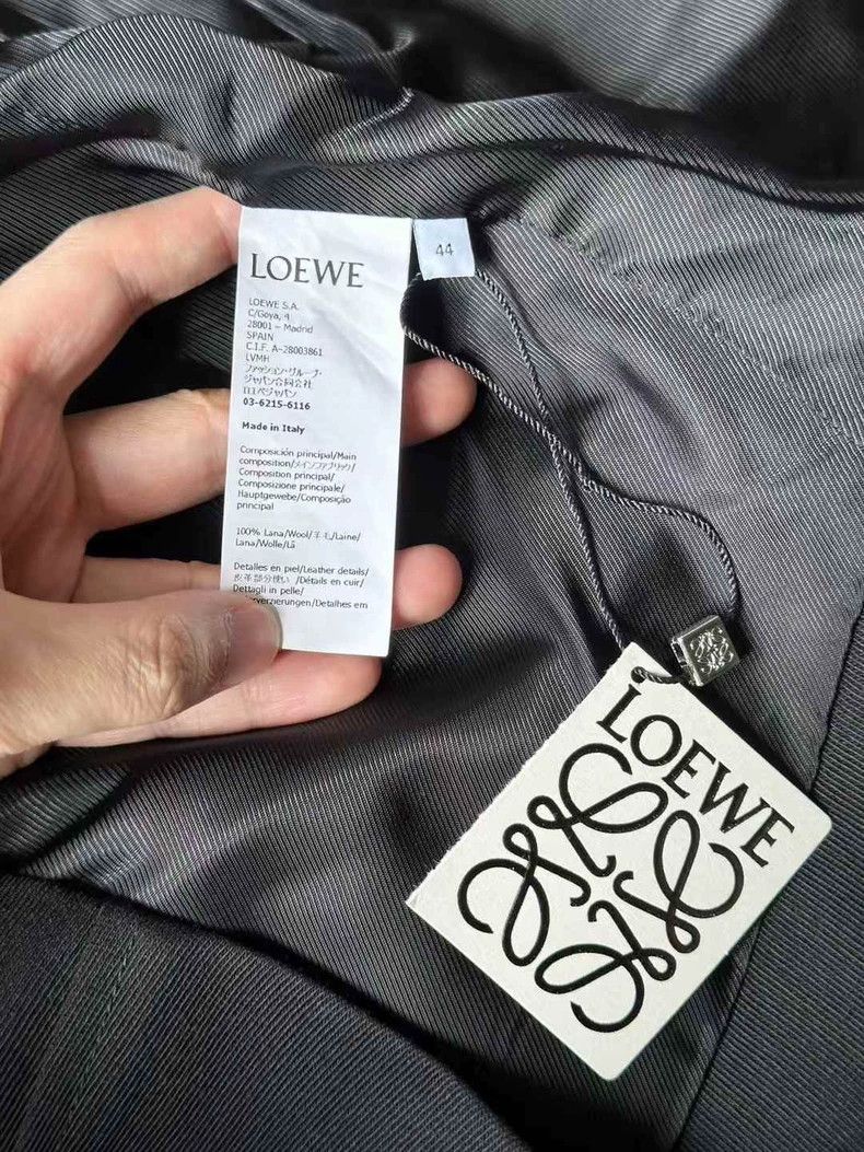 Loewe LOEWE Black leather card wool jacket Size M / US 6-8 / IT 42-44 - 5 Thumbnail