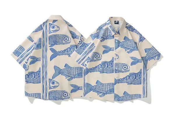VIBE Vintage Harajuku Style Hawaiian Fish Printed Shirt Size US XL / EU 56 / 4 - 3 Thumbnail
