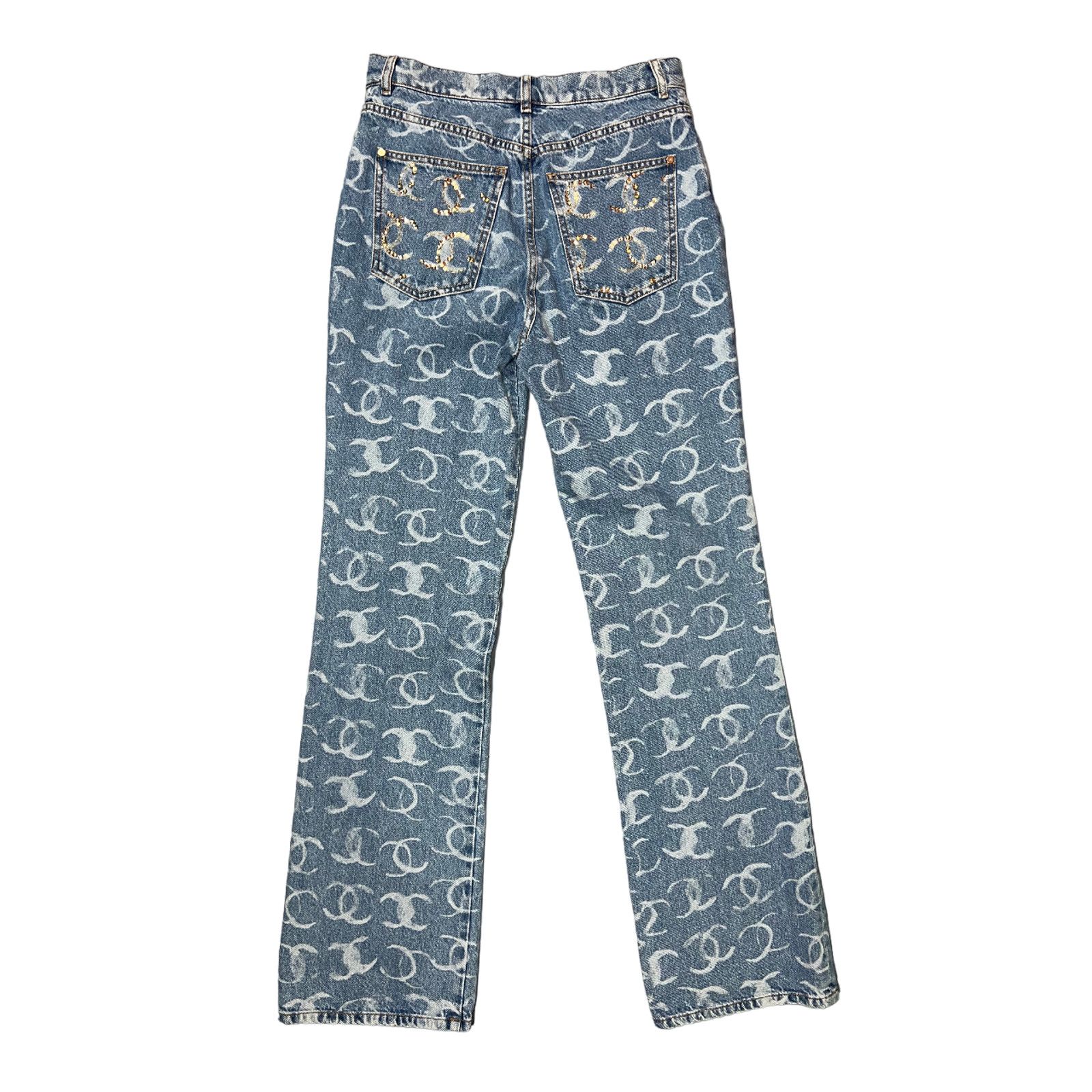Chanel Chanel Denim White CC Printed Logo Sequin Regular Jeans 38 Size 26" / US 2 / IT 38 - 12 Thumbnail