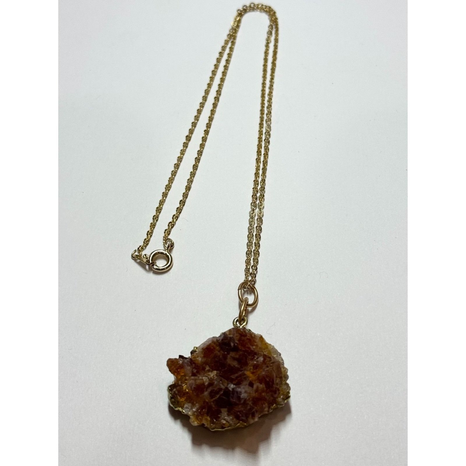Vintage Vintage brown topaz crystal druzy charm necklace Size ONE SIZE - 3 Thumbnail