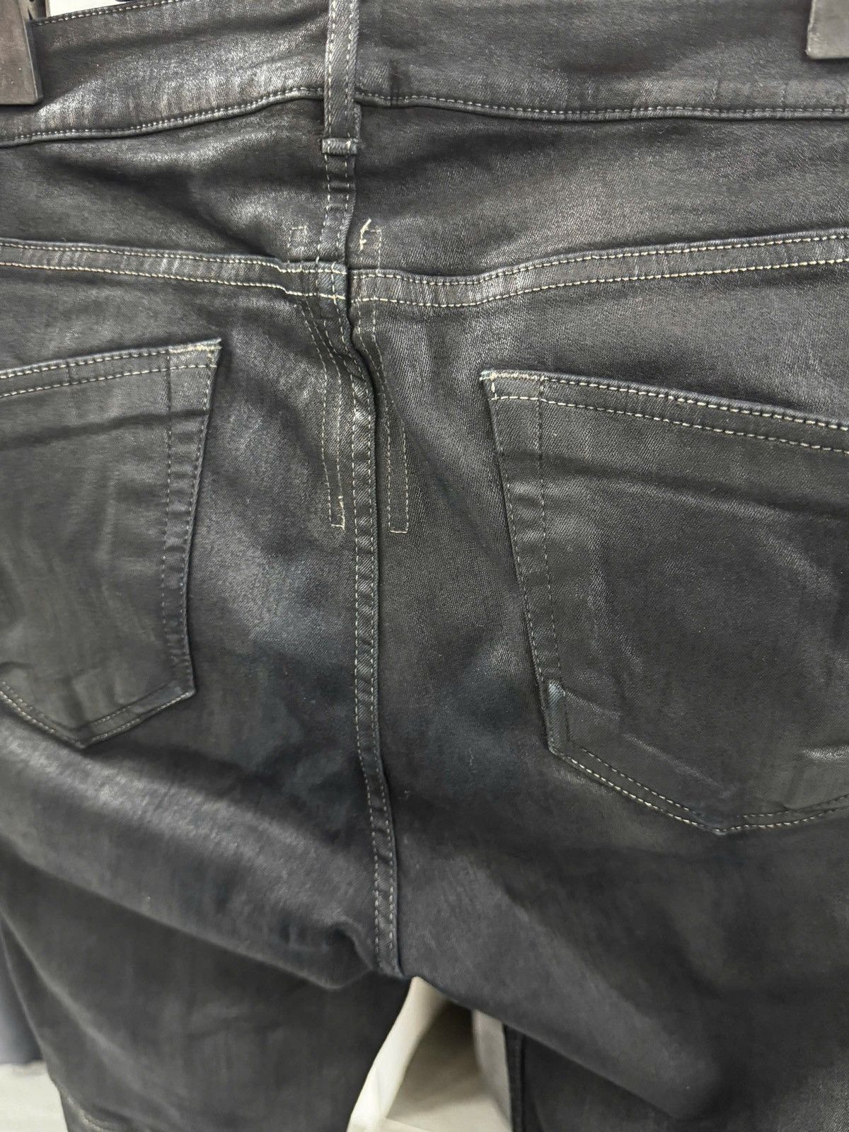 Rick Owens Rick Owens Larry Waxed Skinny Denim Jeans Size US 34 / EU 50 - 6 Thumbnail