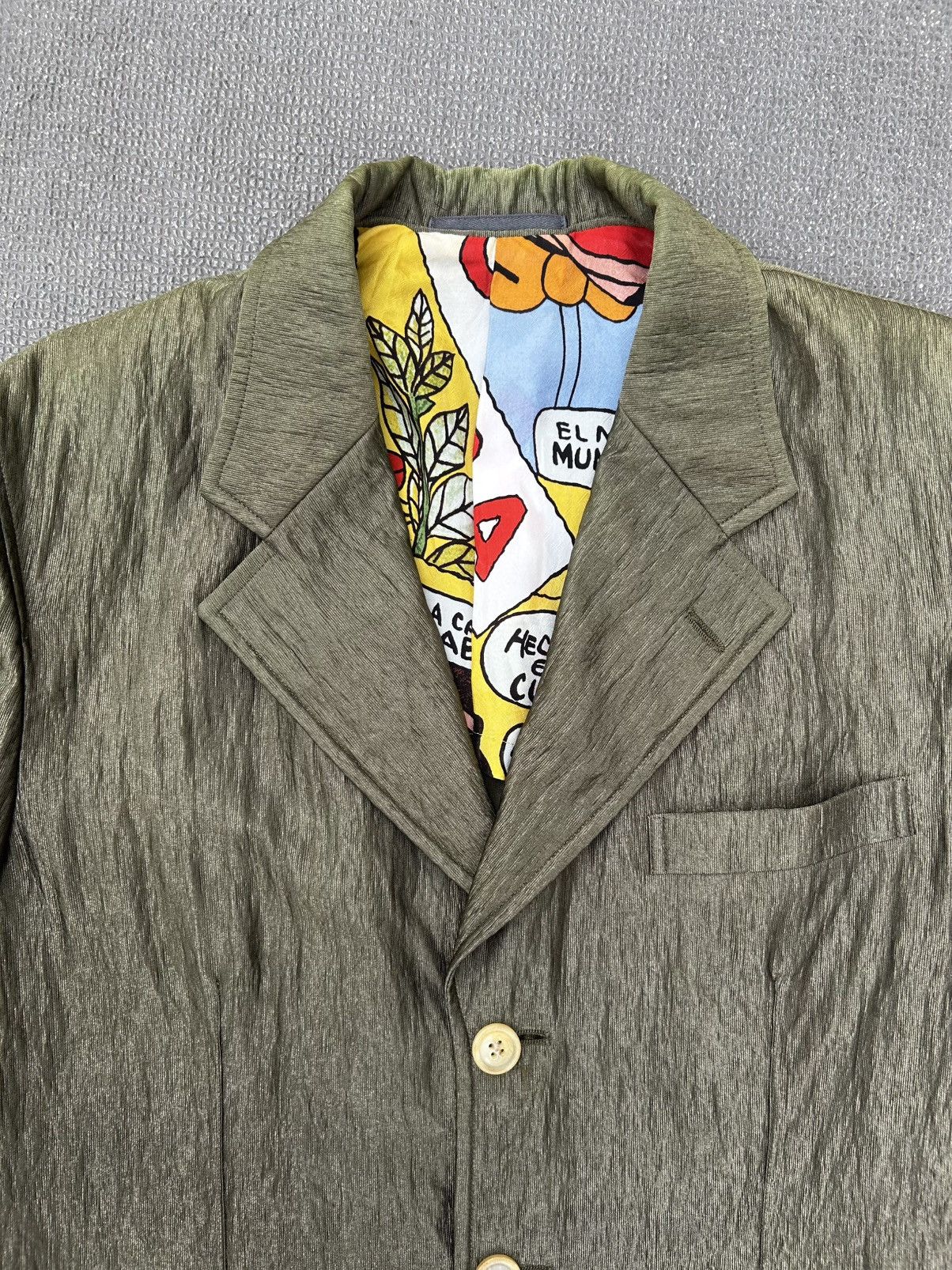 Comme des Garcons Homme Comme des Garçons 2003 cuba olive blazer/ smoking jacket Size 38R - 2 Thumbnail