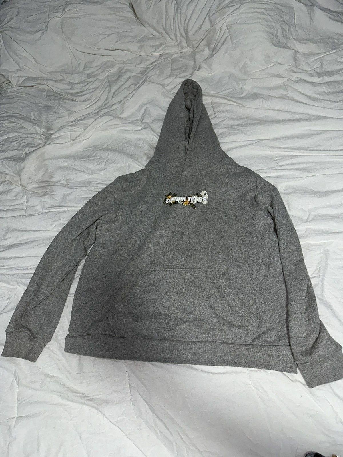 Denim Tears Embroidered Logo Hoodie Grey