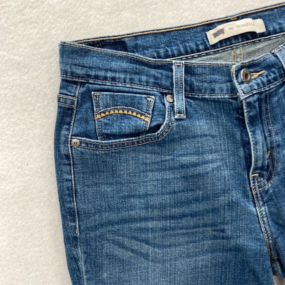 Levi's Levi's 505 Jeans Women's 6 Medium Wash Blue Stretch Denim Straight Leg Mid Rise Regular Size 28in Inseam 28in Size 28" / US 6 / IT 42 - 3 Thumbnail