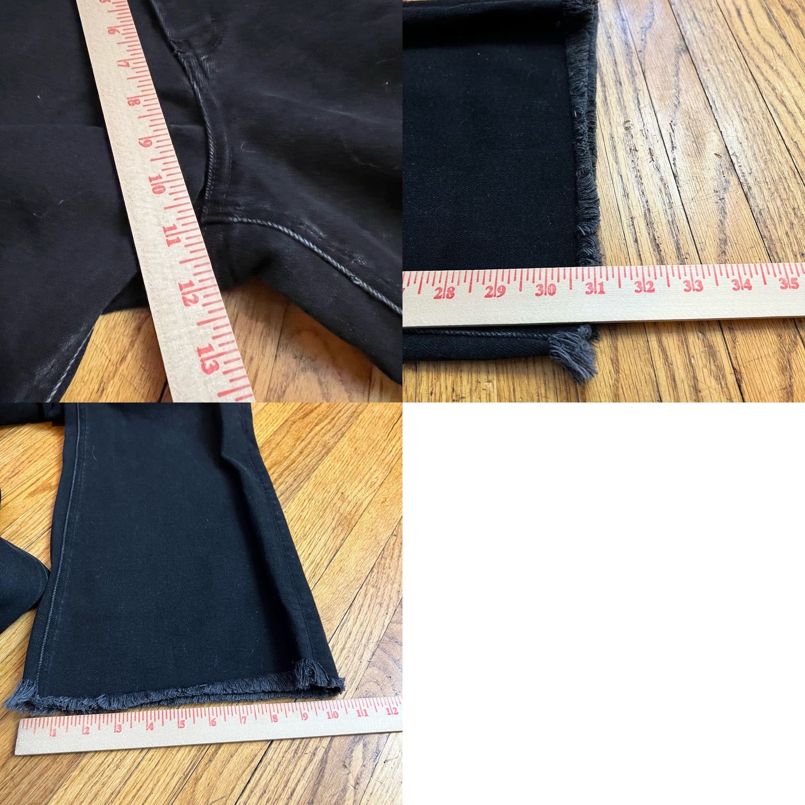 Vintage VINTAGE Bridge by Gly Jeans Women's 26 High Rise Wide Leg Black Pants Raw Hem Womens 26 Regular Black Wide-Leg Jeans 90s? Size 26" / US 2 / IT 38 - 8 Thumbnail