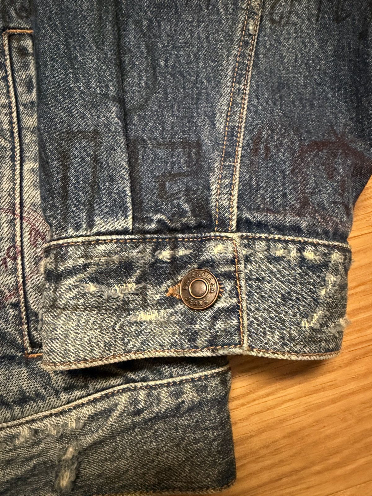 Balenciaga BALENCIAGA Scribble Oversized Denim Jacket Size US M / EU 48-50 / 2 - 5 Thumbnail