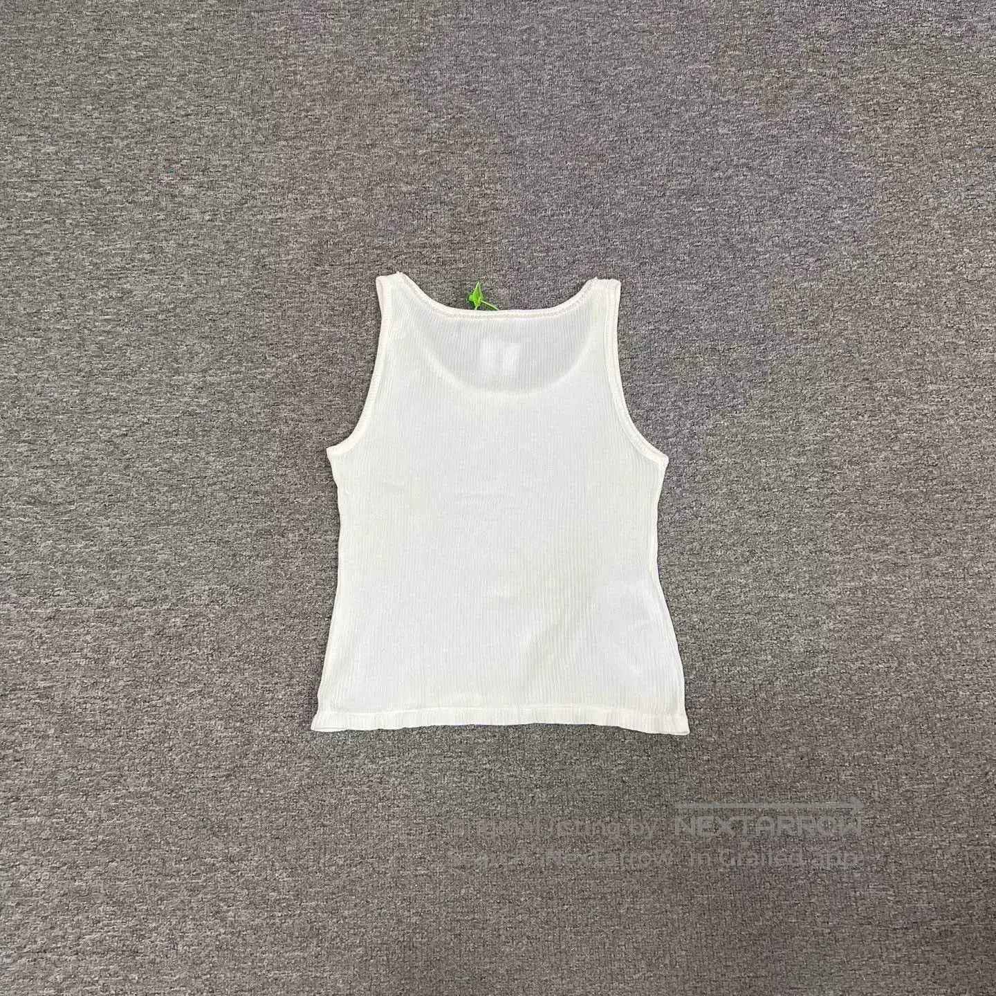 Miu Miu Miumiu Rhinestone Knit White Tank Top. Size XL / US 12-14 / IT 48-50 - 5 Thumbnail