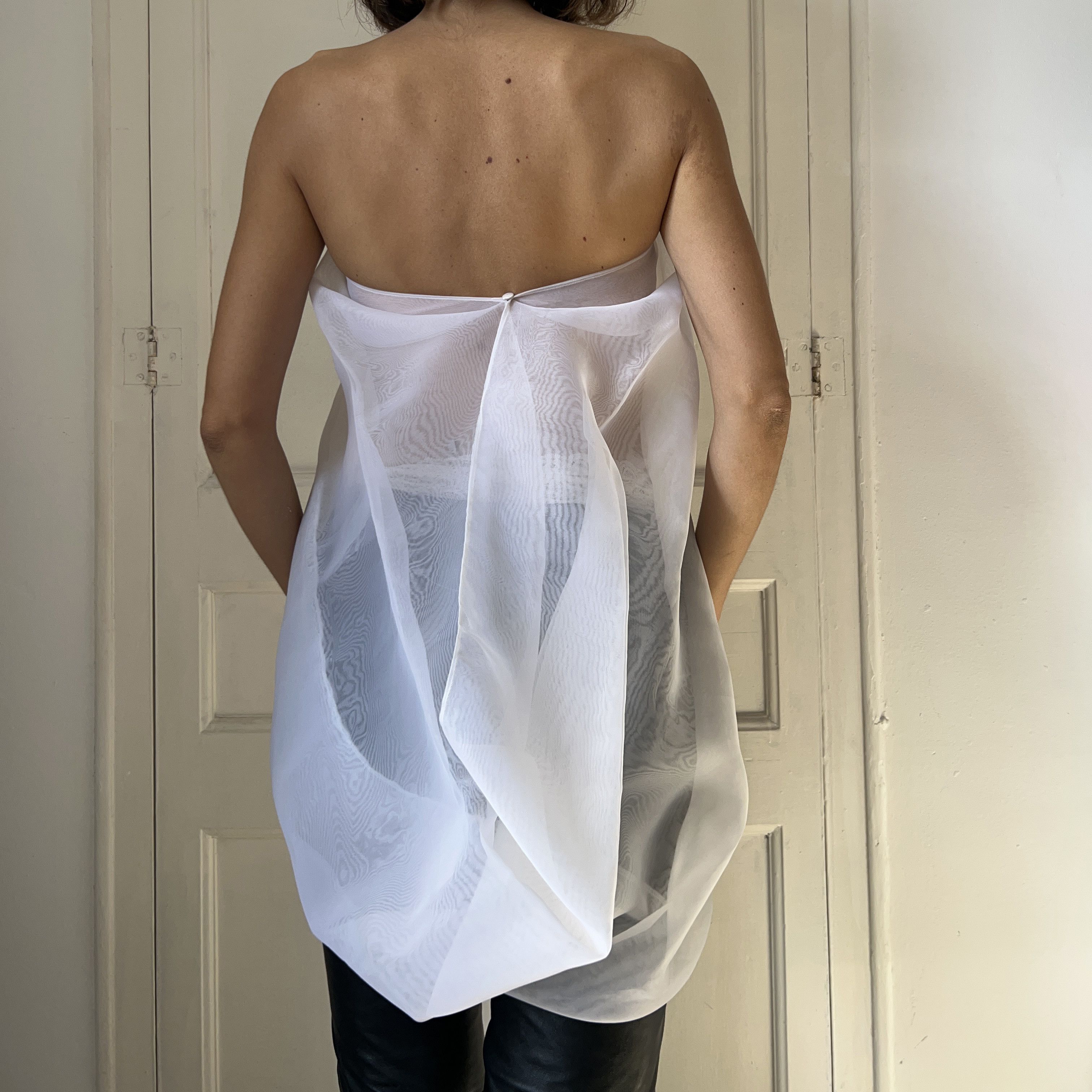 Vintage Vintage White Bow Top Size XS / US 0-2 / IT 36-38 - 2 Thumbnail