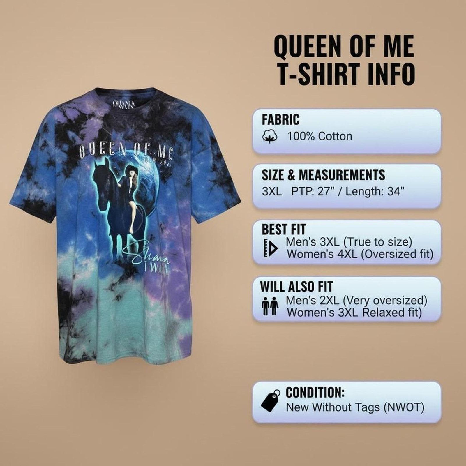 Other Shania Twain Queen of Me 2023 Tour Tee 3XL NWOT Size US XXL / EU 58 / 5 - 6 Thumbnail